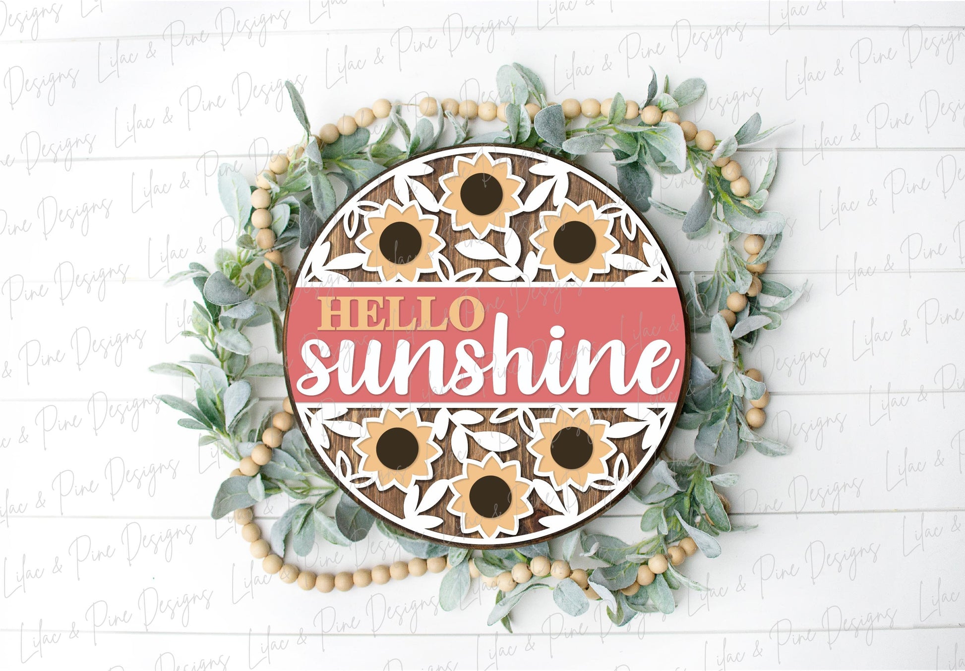 Sunflower door hanger SVG, Floral welcome sign, hello sunshine door hanger SVG, fall floral welcome sign, Glowforge SVG, laser cut file