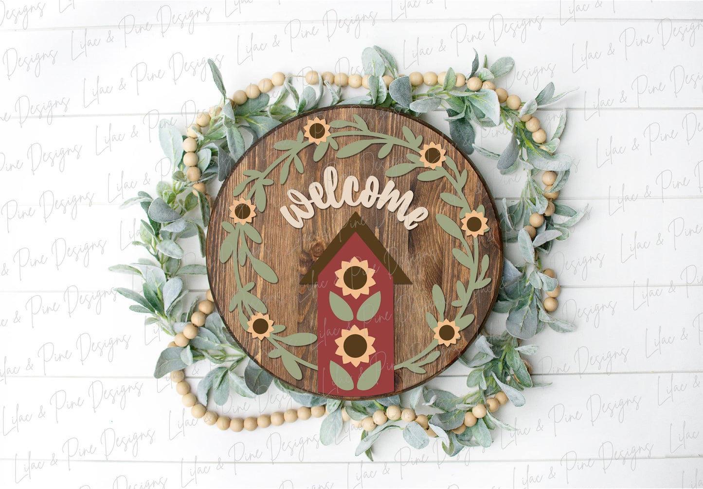 Sunflower door hanger SVG, Fall welcome sign, sunflower birdhouse sign SVG, fall decor, summer door hanger, Glowforge SVG, laser cut file