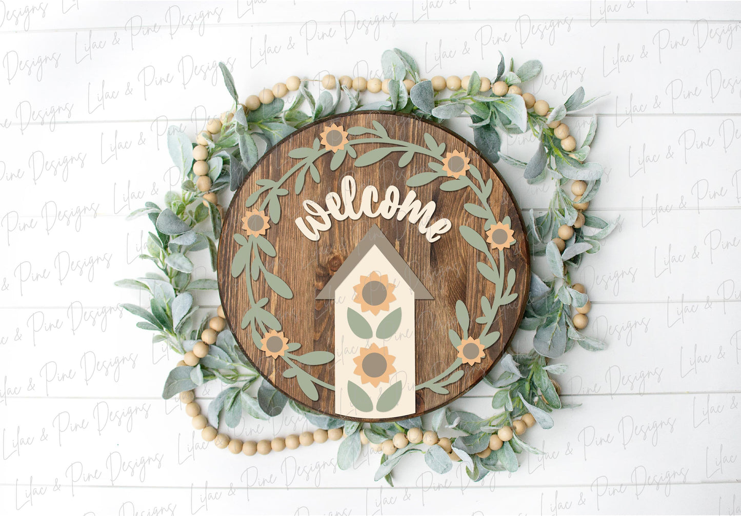 Sunflower door hanger SVG, Fall welcome sign, sunflower birdhouse sign SVG, fall decor, summer door hanger, Glowforge SVG, laser cut file