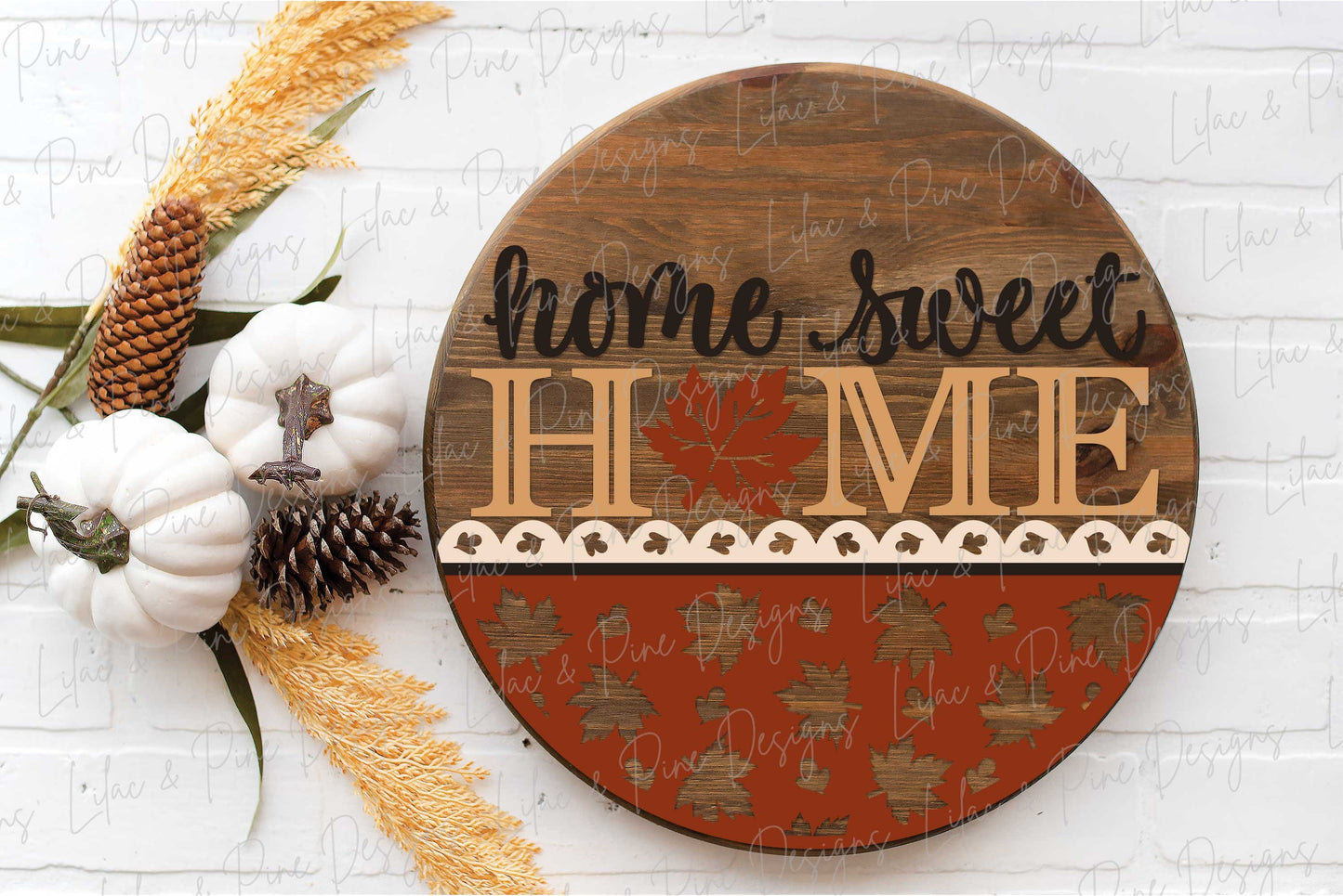 Maple Leaf door hanger SVG, Fall welcome sign, home sweet home sign SVG, fall decor, fall leaves door hanger, Glowforge SVG, laser cut file
