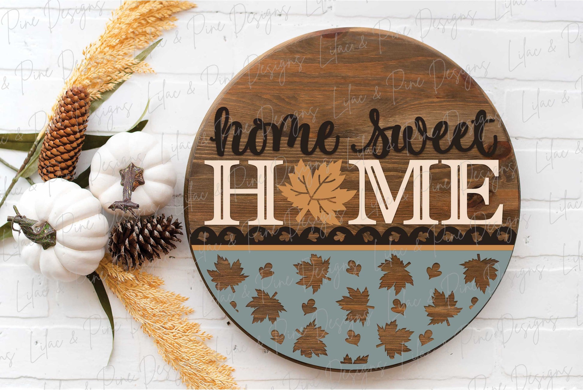 Maple Leaf door hanger SVG, Fall welcome sign, home sweet home sign SVG, fall decor, fall leaves door hanger, Glowforge SVG, laser cut file