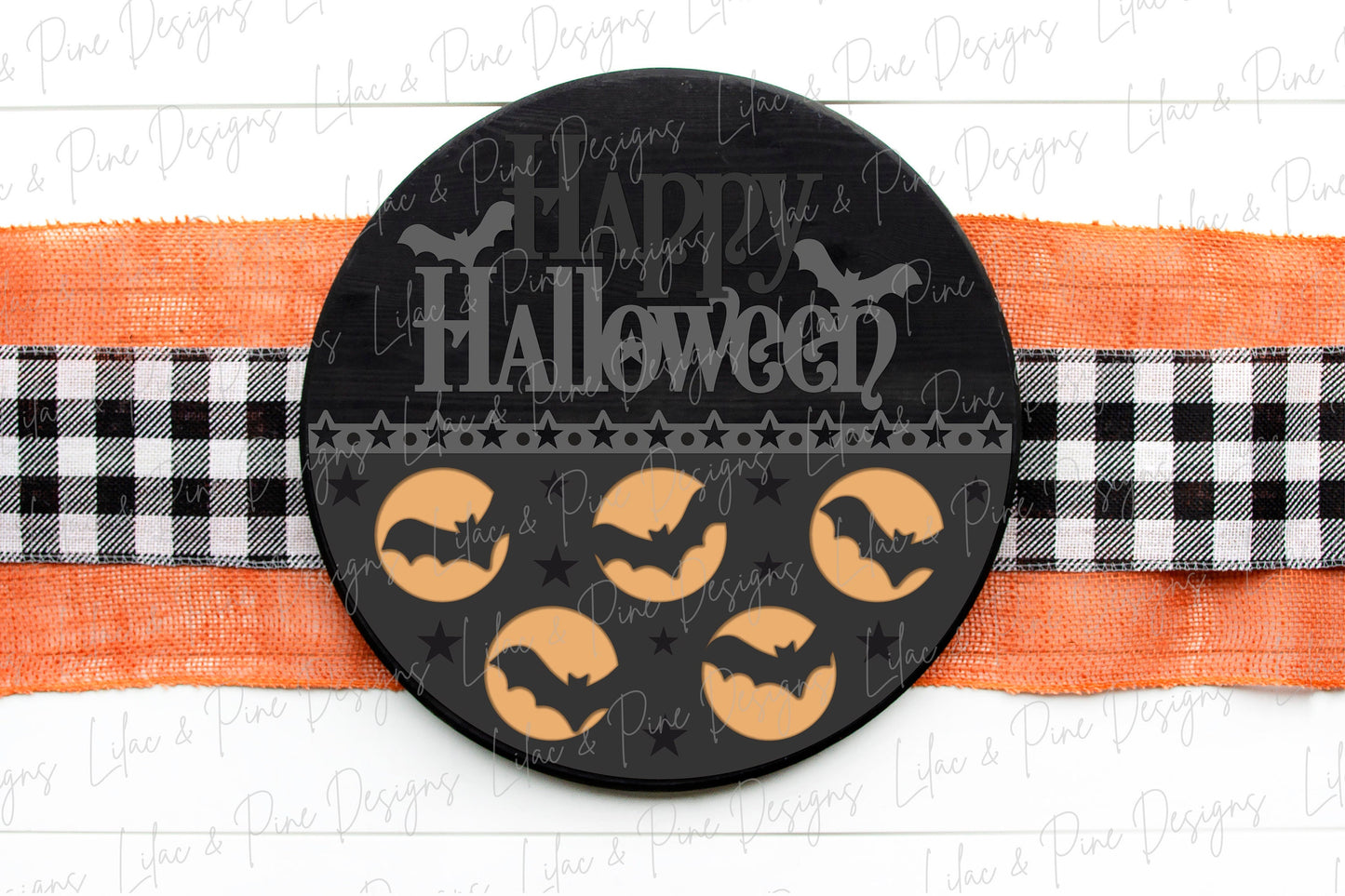 Halloween bat sign, Happy Halloween door hanger SVG, bat welcome sign SVG, Halloween decor, full moon svg, Glowforge Svg, laser cut file