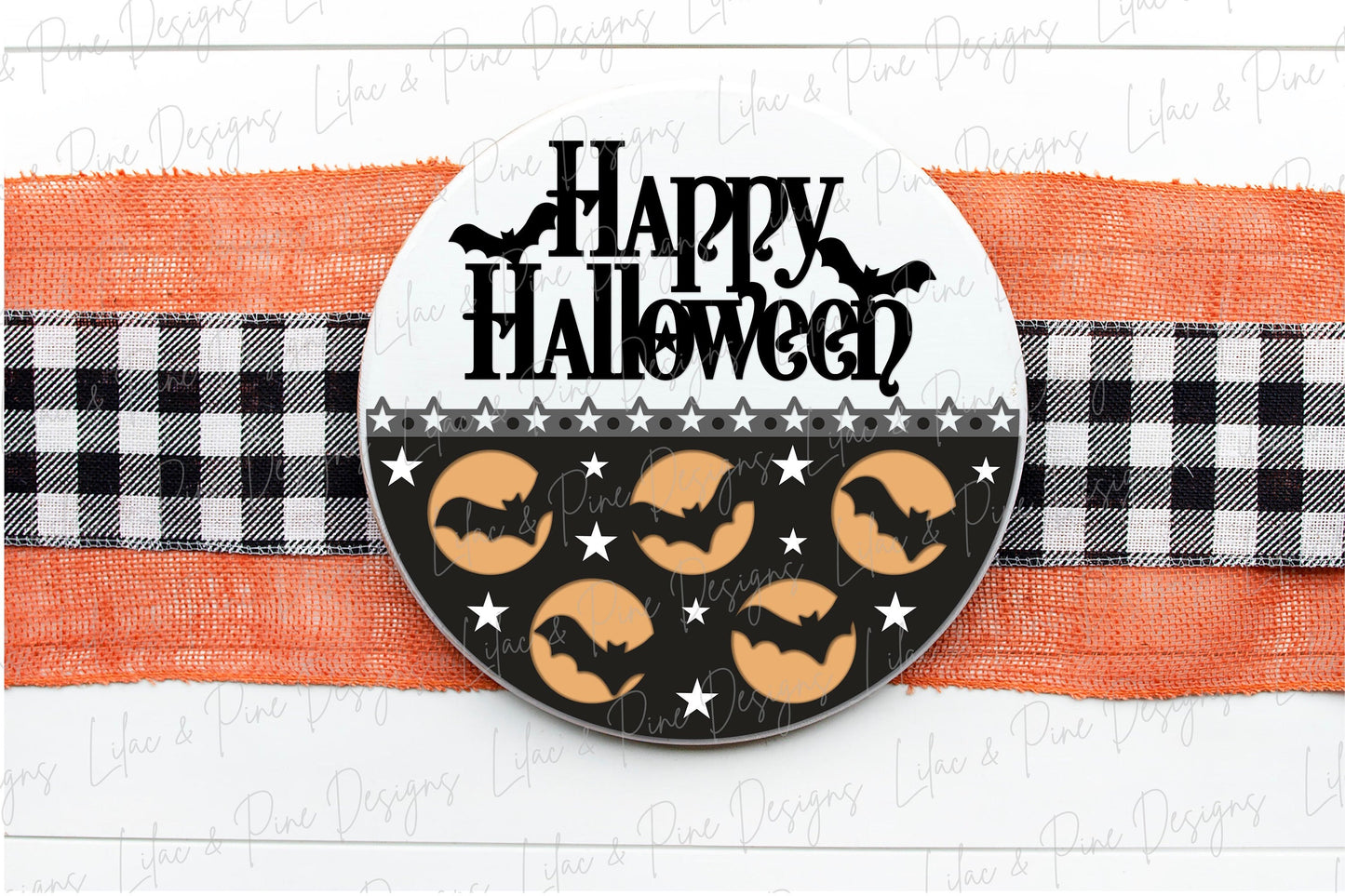 Halloween bat sign, Happy Halloween door hanger SVG, bat welcome sign SVG, Halloween decor, full moon svg, Glowforge Svg, laser cut file