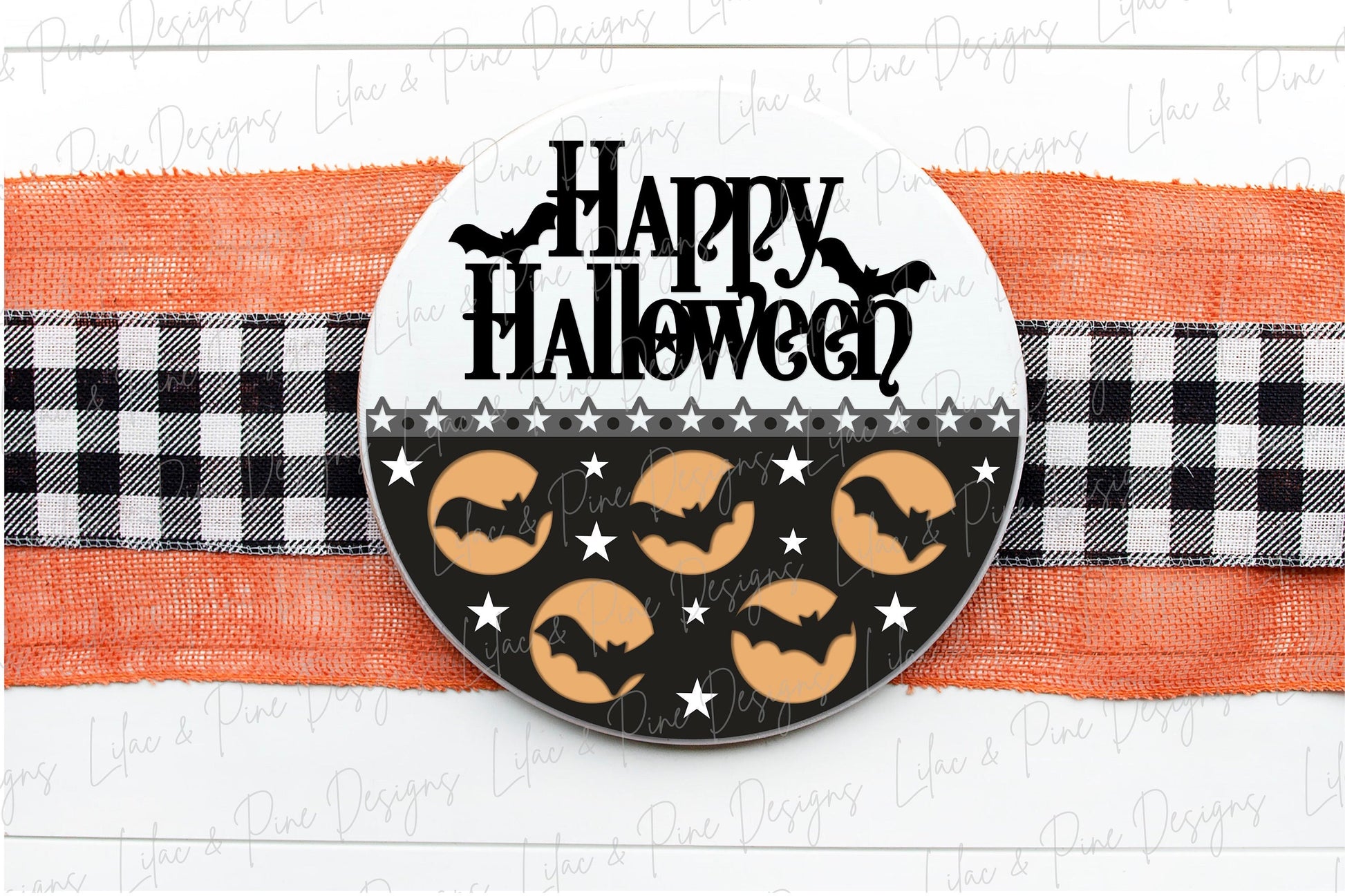 Halloween bat sign, Happy Halloween door hanger SVG, bat welcome sign SVG, Halloween decor, full moon svg, Glowforge Svg, laser cut file