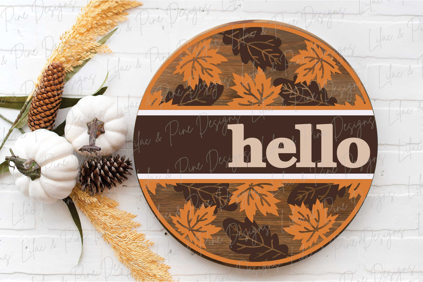 Fall Leaf door hanger SVG, Fall welcome sign, fall hello sign SVG, fall decor, autumn leaves door hanger, Glowforge SVG, laser cut file