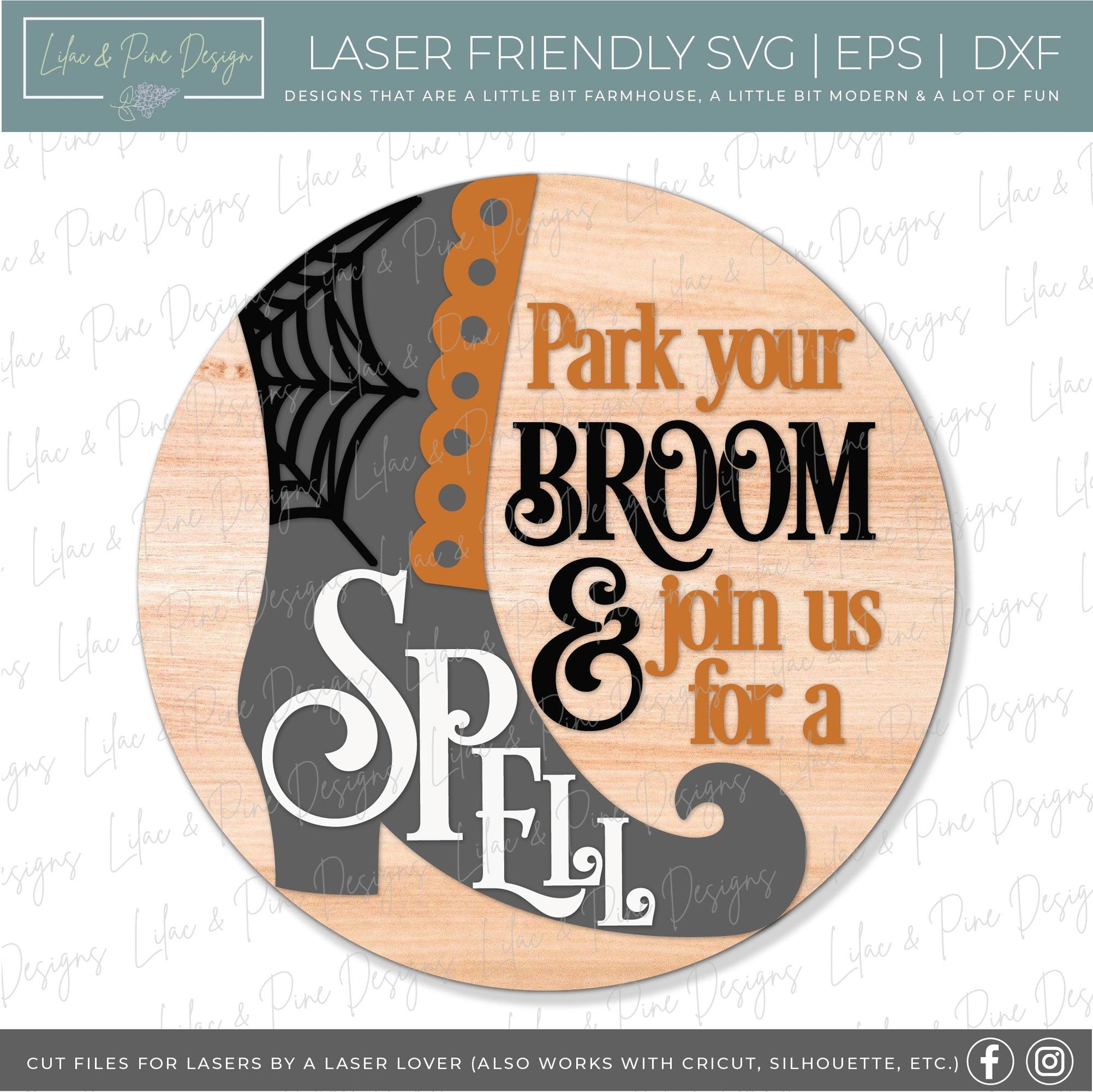 Halloween sign, Witch door hanger SVG, Witch boot welcome sign, Halloween decor, Come in for a Spell SVG, Glowforge Svg, laser cut file
