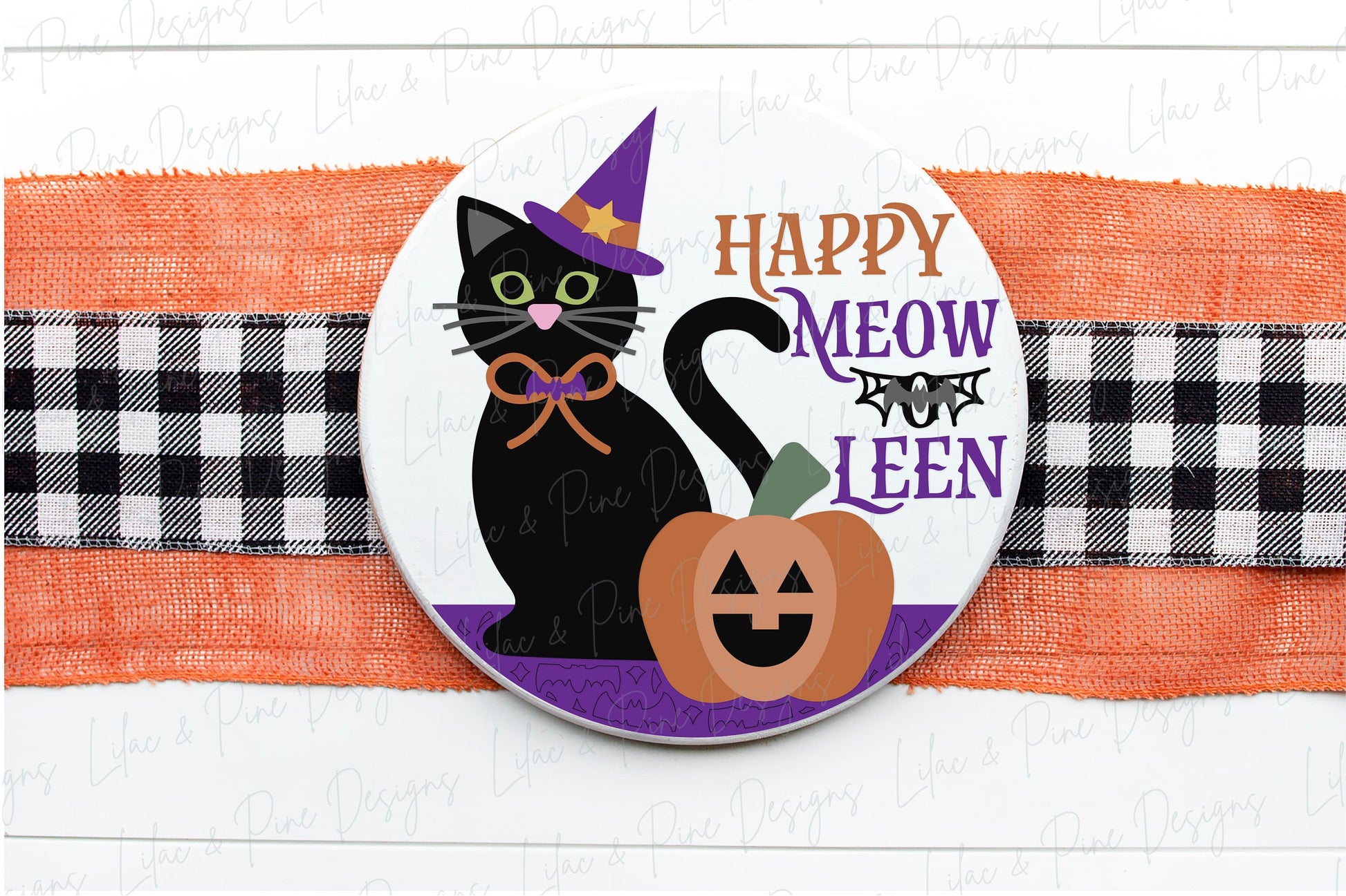 Halloween sign, black cat door hanger SVG, Happy Halloween welcome sign, Halloween decor, Cat lover sign, Glowforge Svg, laser cut file