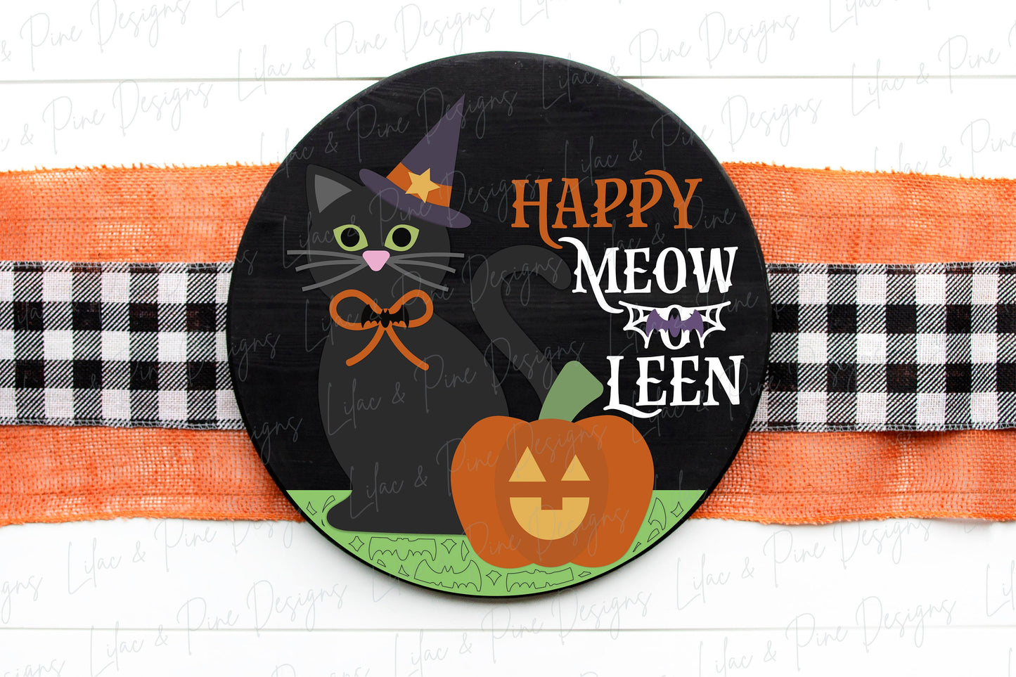 Halloween sign, black cat door hanger SVG, Happy Halloween welcome sign, Halloween decor, Cat lover sign, Glowforge Svg, laser cut file