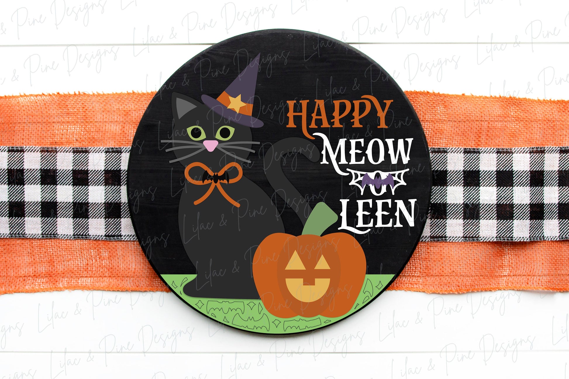 Halloween sign, black cat door hanger SVG, Happy Halloween welcome sign, Halloween decor, Cat lover sign, Glowforge Svg, laser cut file