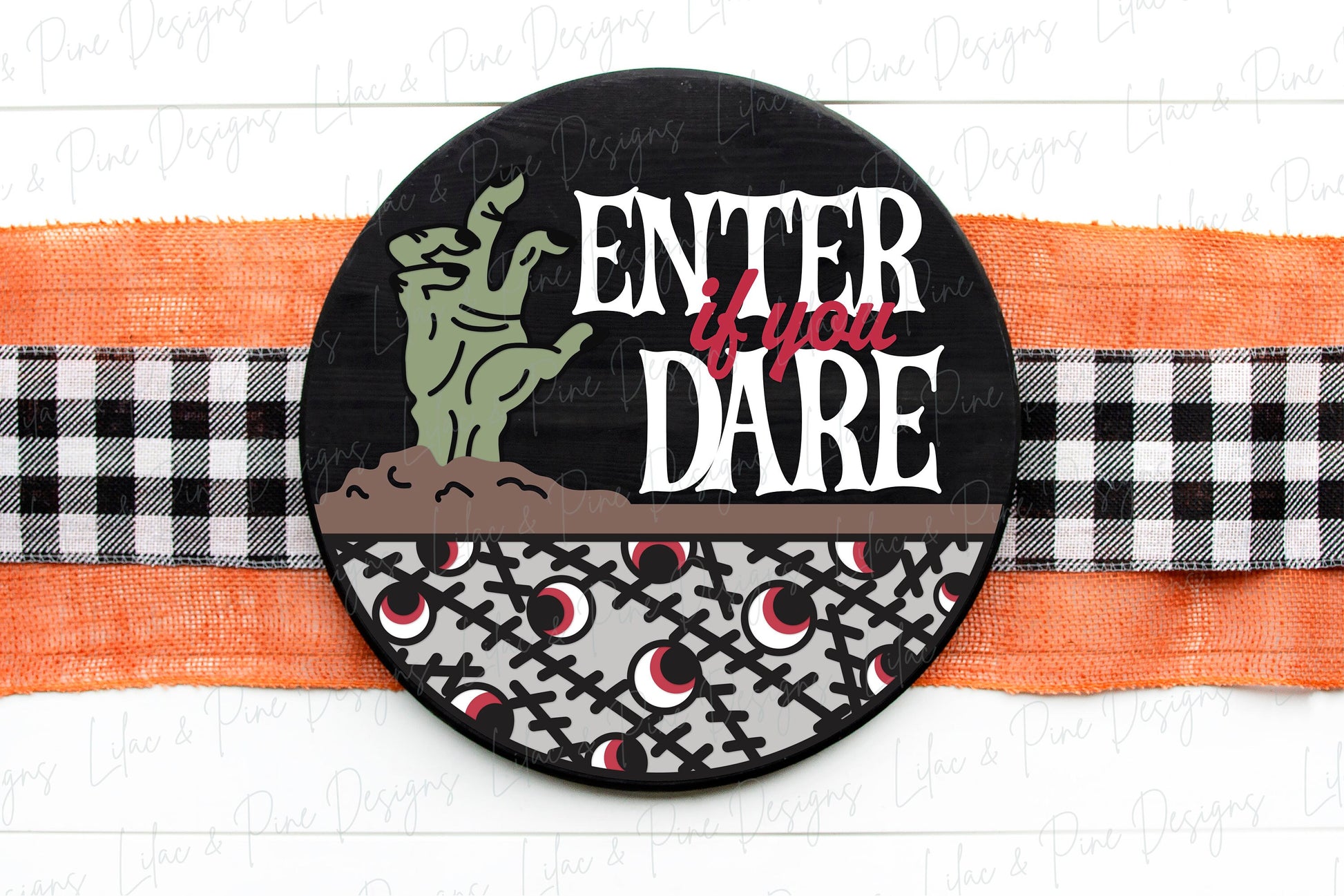 Enter if you Dare sign, zombie door hanger SVG, Halloween welcome sign, Halloween decor, Monster sign SVG, Glowforge Svg, laser cut file