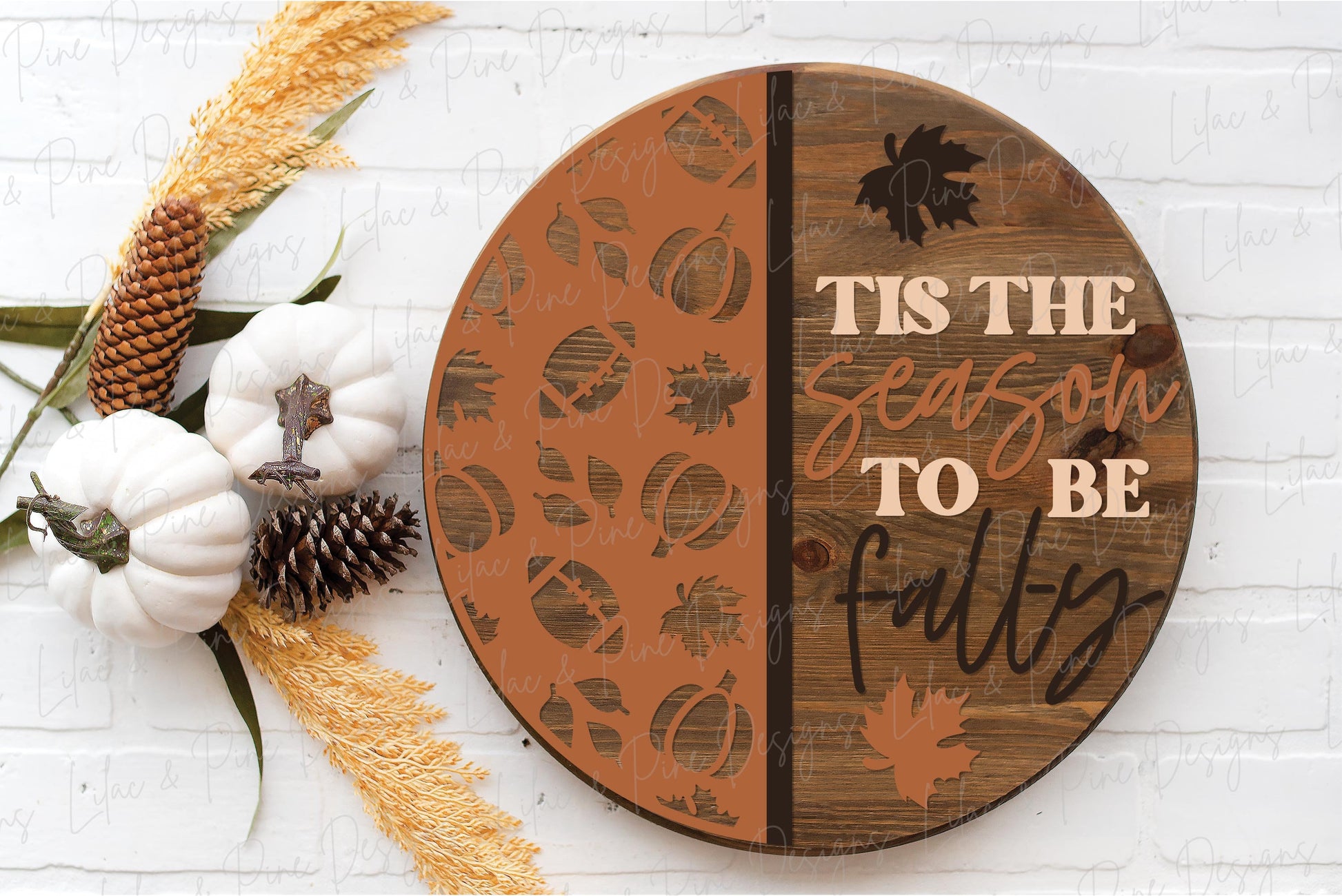 Tis the season door hanger SVG, Fall welcome sign, fall door hanger SVG, fall decor, football, autumn sign, Glowforge SVG, laser cut file