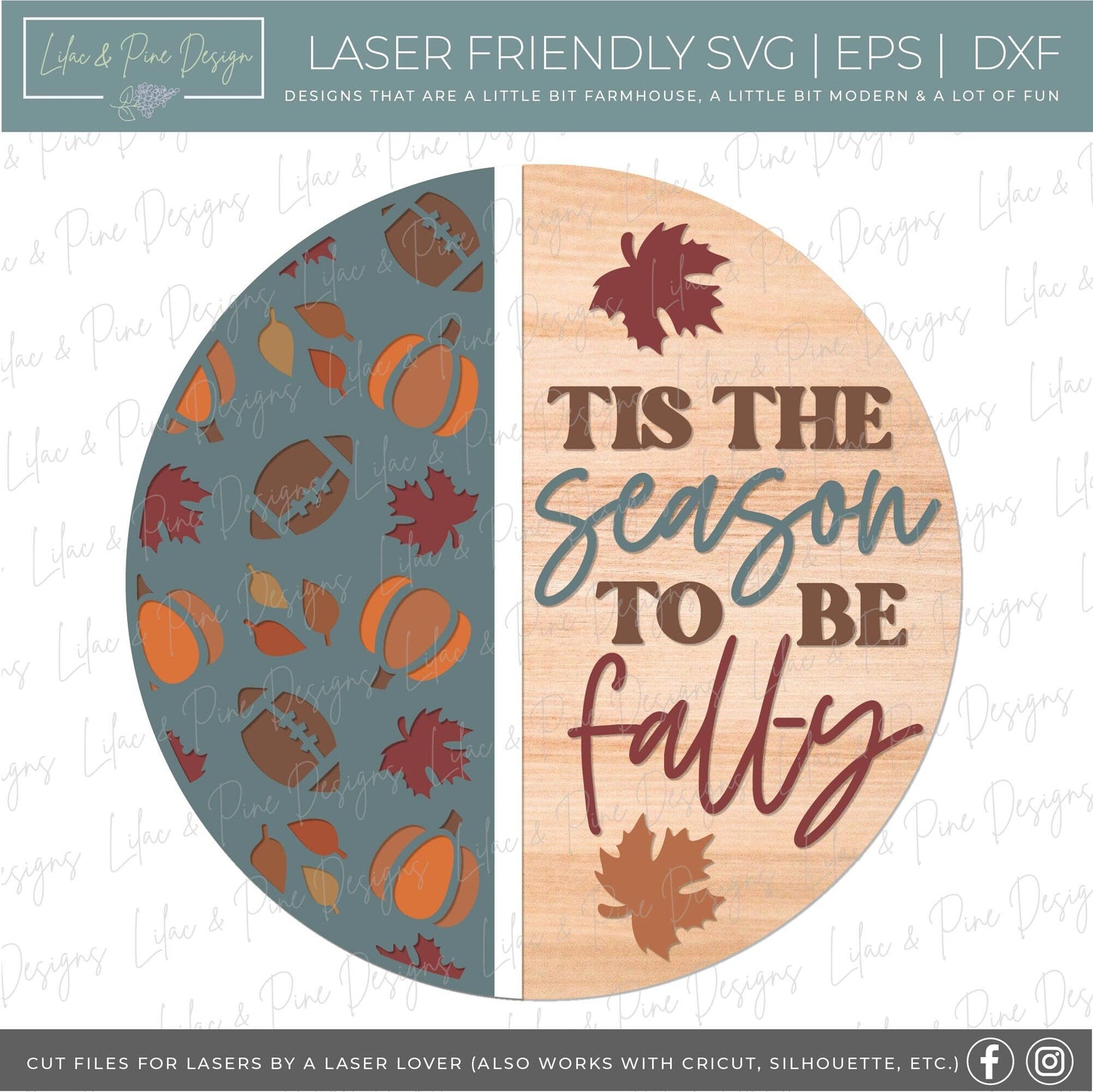 glowforge fall svg file, tis the season to be fally