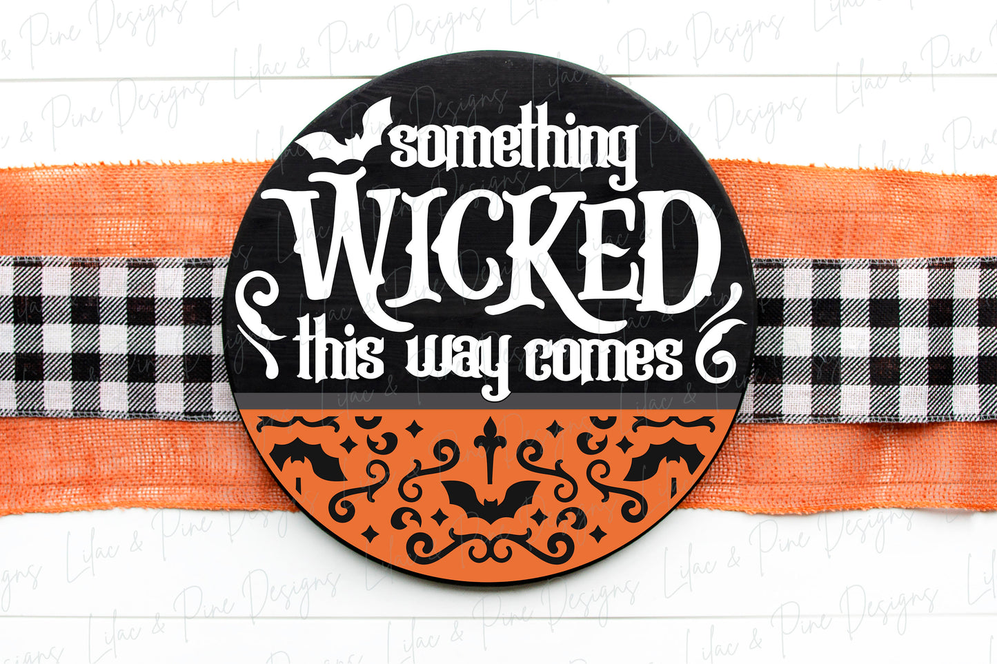 Something Wicked This Way Comes, spooky door hanger SVG, Halloween sign SVG, welcome sign, front door sign, Glowforge Svg, laser cut file