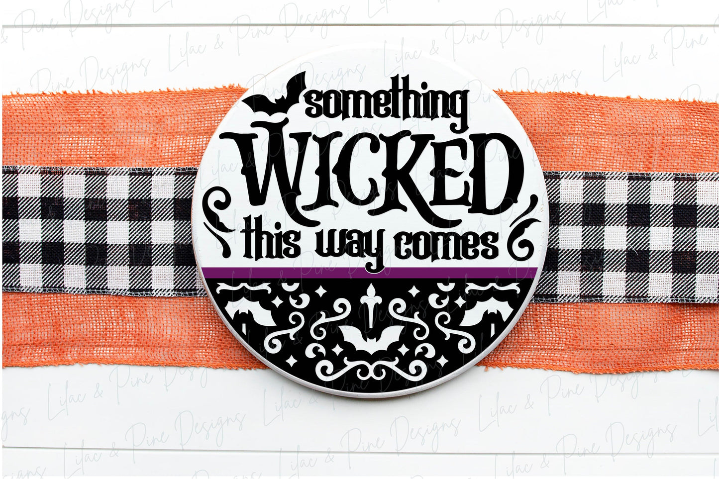 Something Wicked This Way Comes, spooky door hanger SVG, Halloween sign SVG, welcome sign, front door sign, Glowforge Svg, laser cut file
