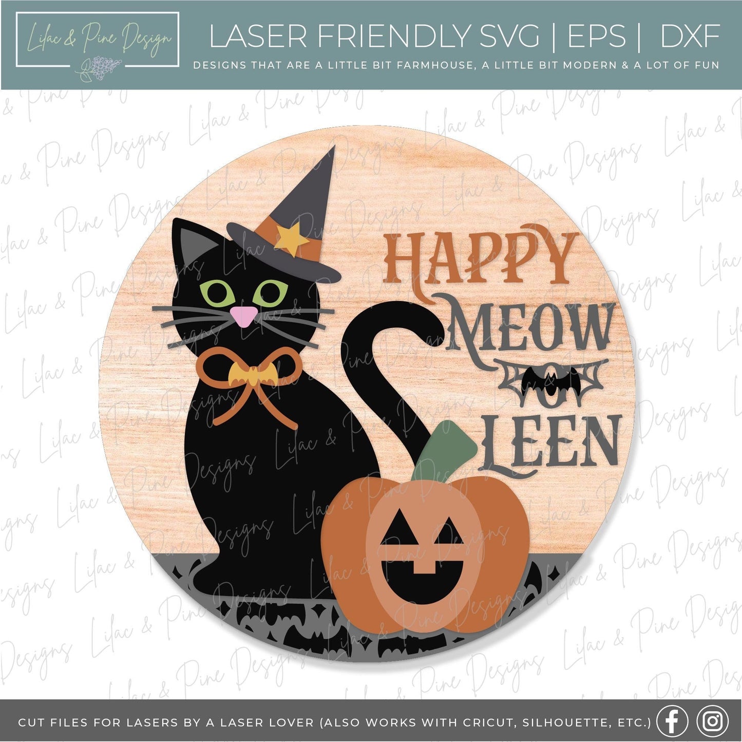 Halloween sign, black cat door hanger SVG, Happy Halloween welcome sign, Halloween decor, Cat lover sign, Glowforge Svg, laser cut file