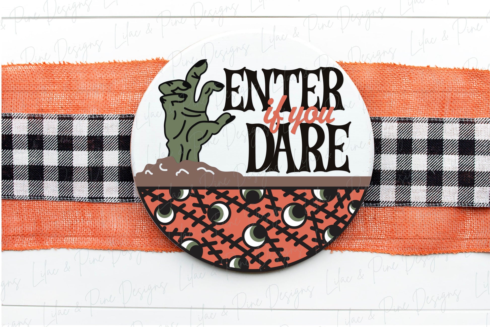 Enter if you Dare sign, zombie door hanger SVG, Halloween welcome sign, Halloween decor, Monster sign SVG, Glowforge Svg, laser cut file