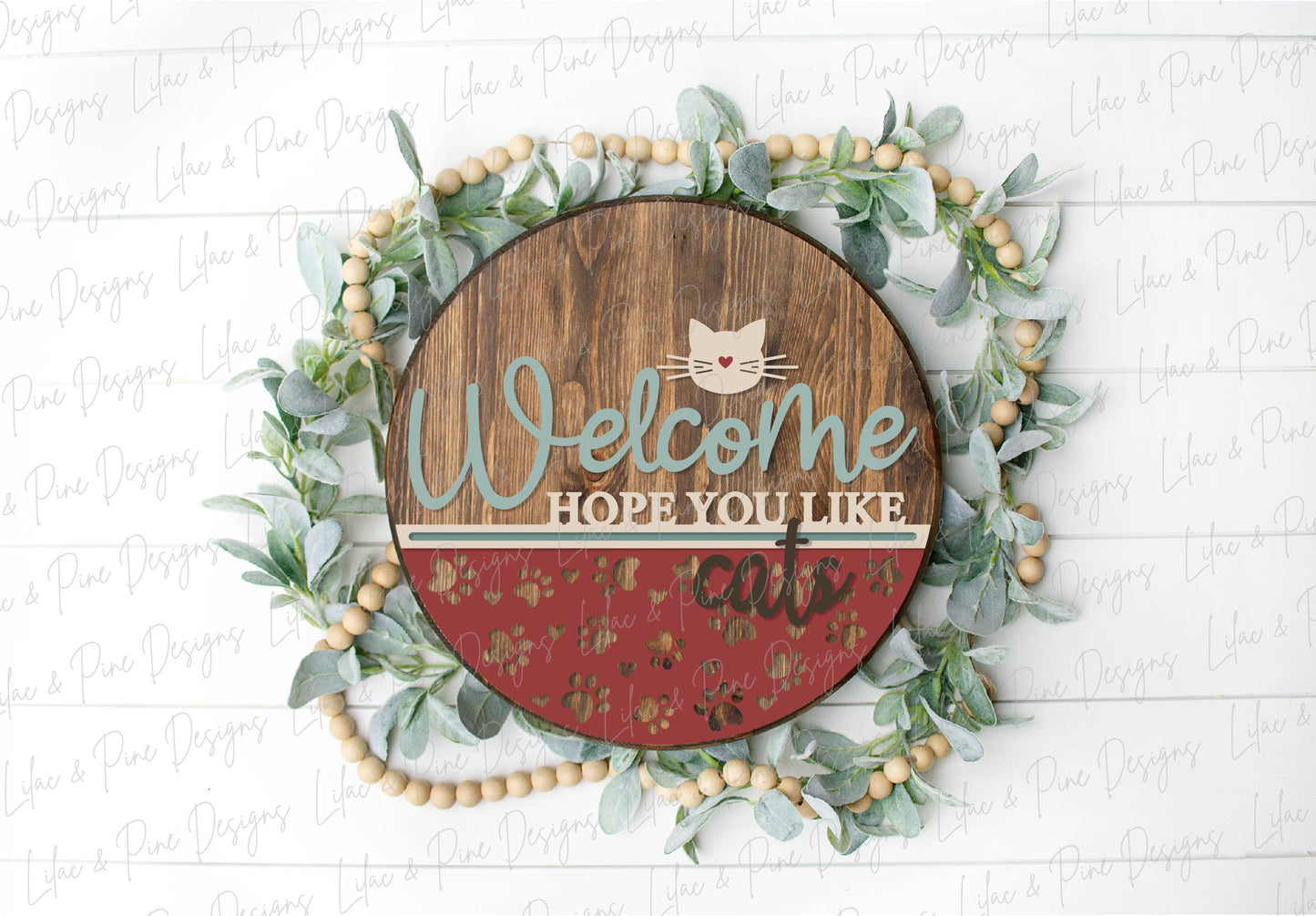 Welcome hope you like cats sign SVG, Cat lover SVG, cat owner door hanger, pet sign SVG, Glowforge Svg, laser cut file, digital download