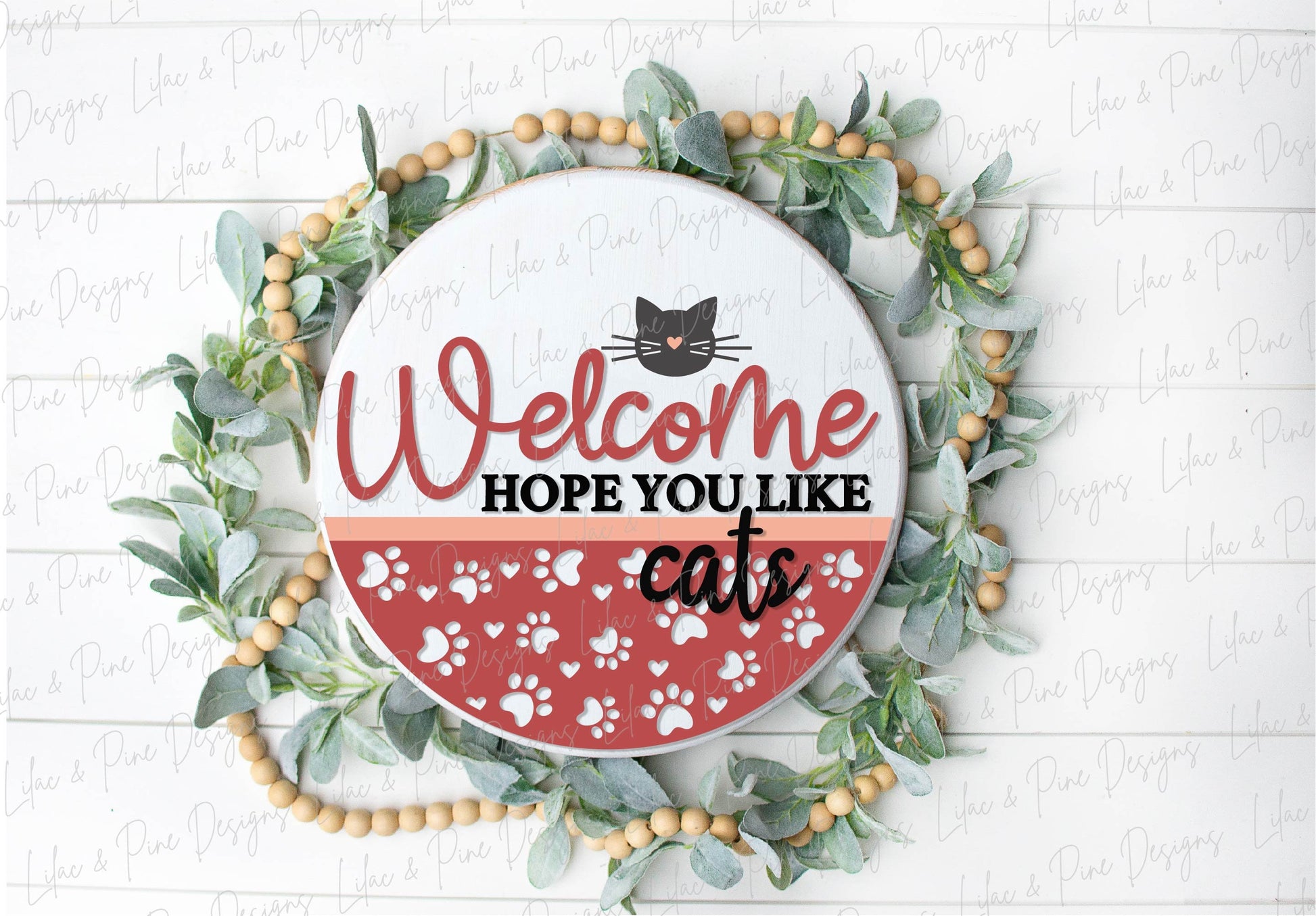 Welcome hope you like cats sign SVG, Cat lover SVG, cat owner door hanger, pet sign SVG, Glowforge Svg, laser cut file, digital download