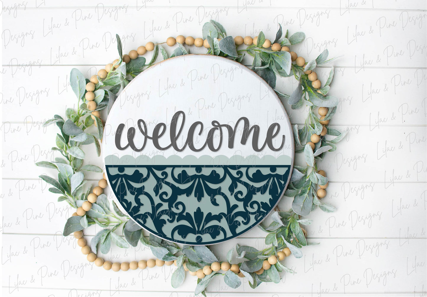 Elegant welcome sign SVG, Flourish door hanger SVG, everyday round welcome sign SVG, Glowforge Svg, laser cut file, digital download