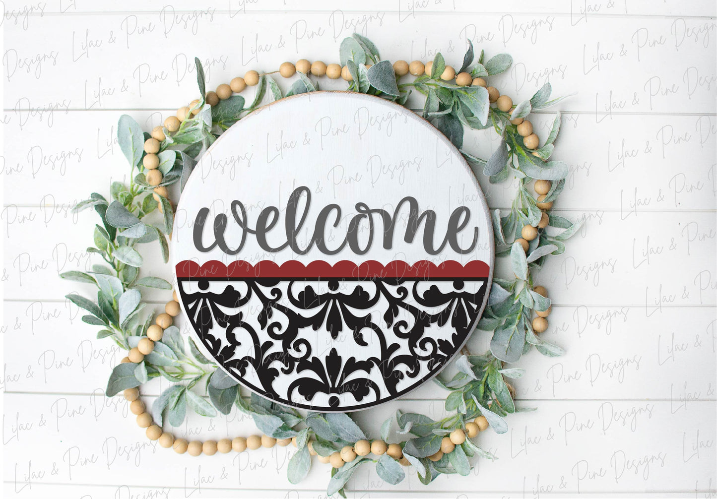 Elegant welcome sign SVG, Flourish door hanger SVG, everyday round welcome sign SVG, Glowforge Svg, laser cut file, digital download