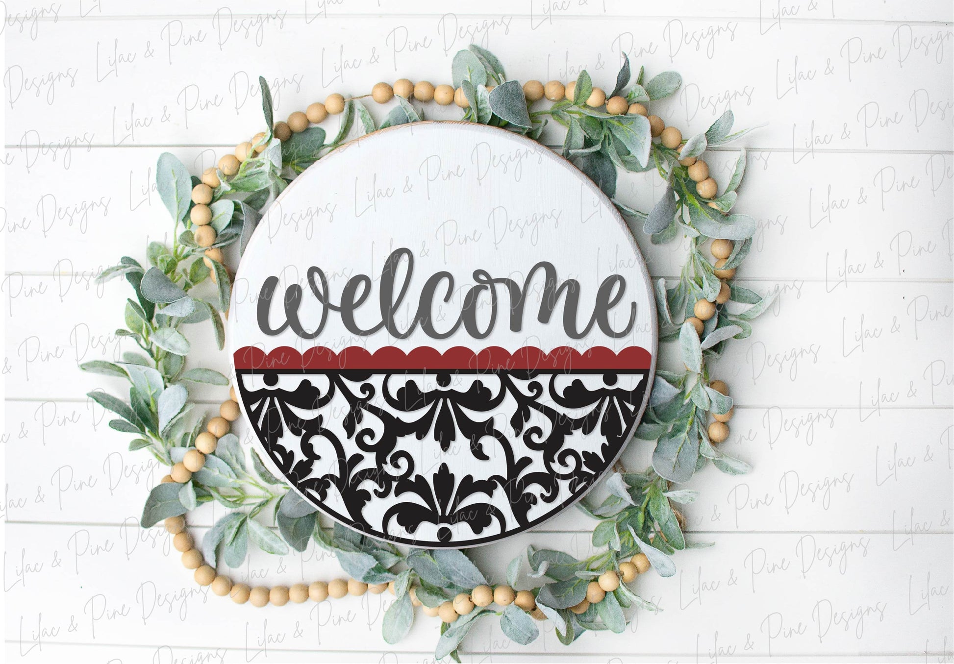 Elegant welcome sign SVG, Flourish door hanger SVG, everyday round welcome sign SVG, Glowforge Svg, laser cut file, digital download