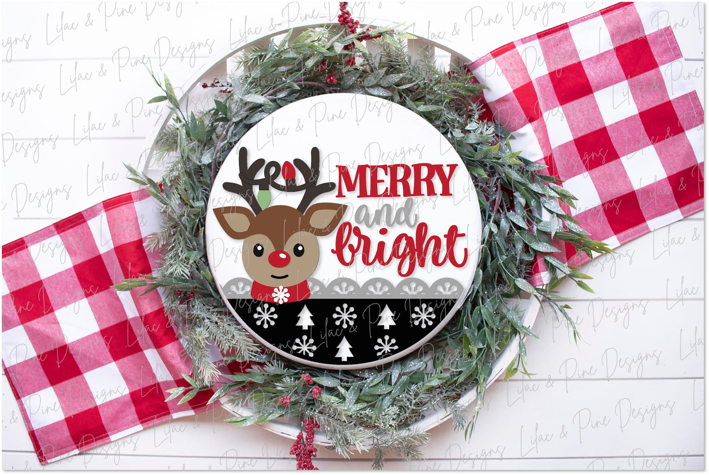 Merry and bright sign SVG, Reindeer door hanger, cute Christmas welcome sign SVG, Glowforge Svg, laser cut file, digital download