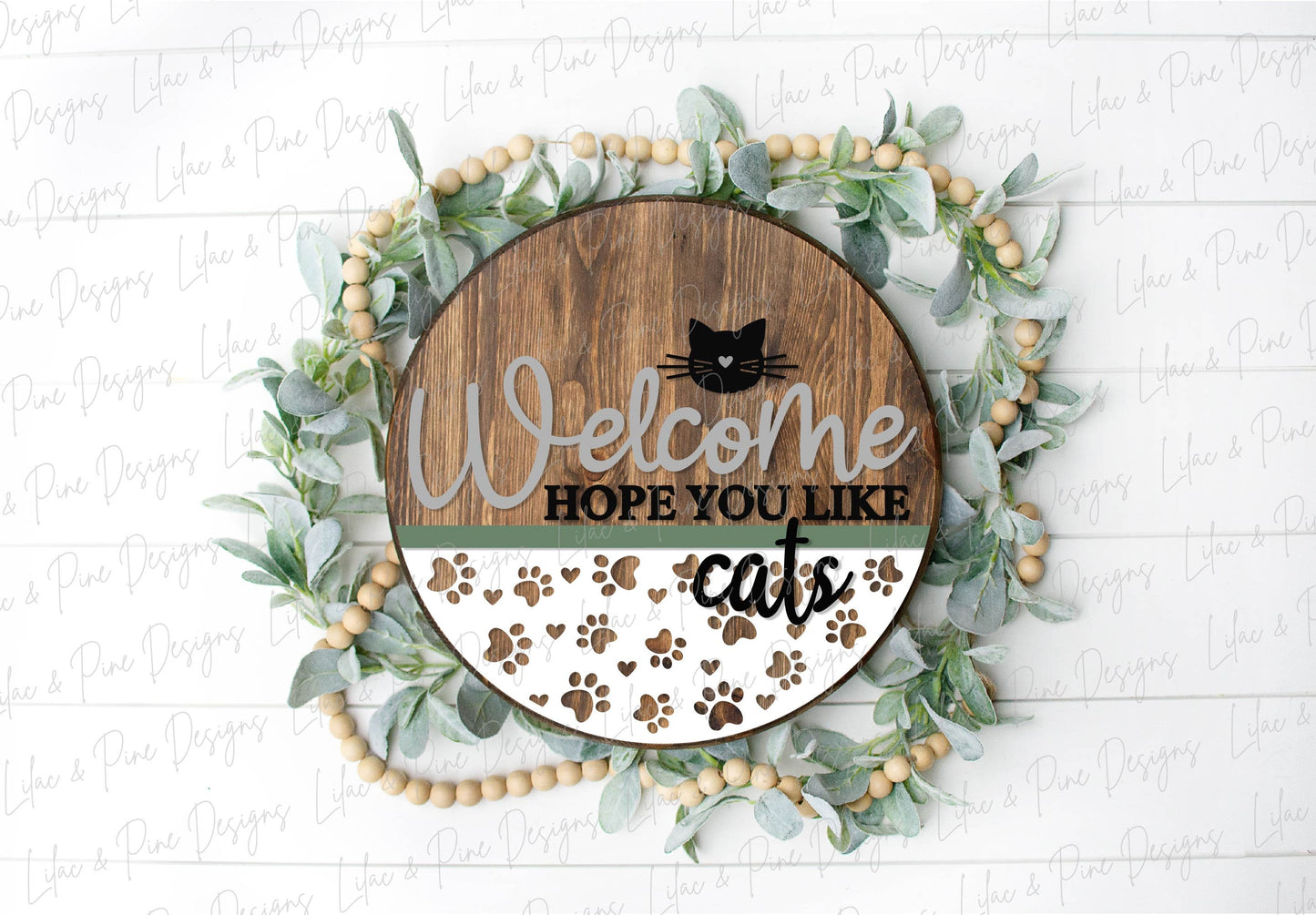 Welcome hope you like cats sign SVG, Cat lover SVG, cat owner door hanger, pet sign SVG, Glowforge Svg, laser cut file, digital download