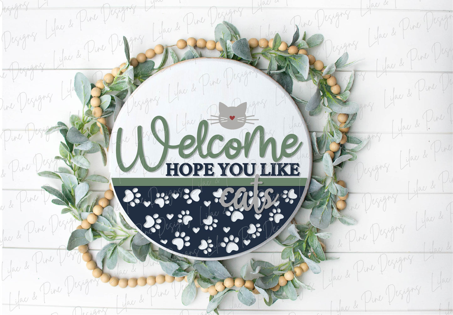 Welcome hope you like cats sign SVG, Cat lover SVG, cat owner door hanger, pet sign SVG, Glowforge Svg, laser cut file, digital download