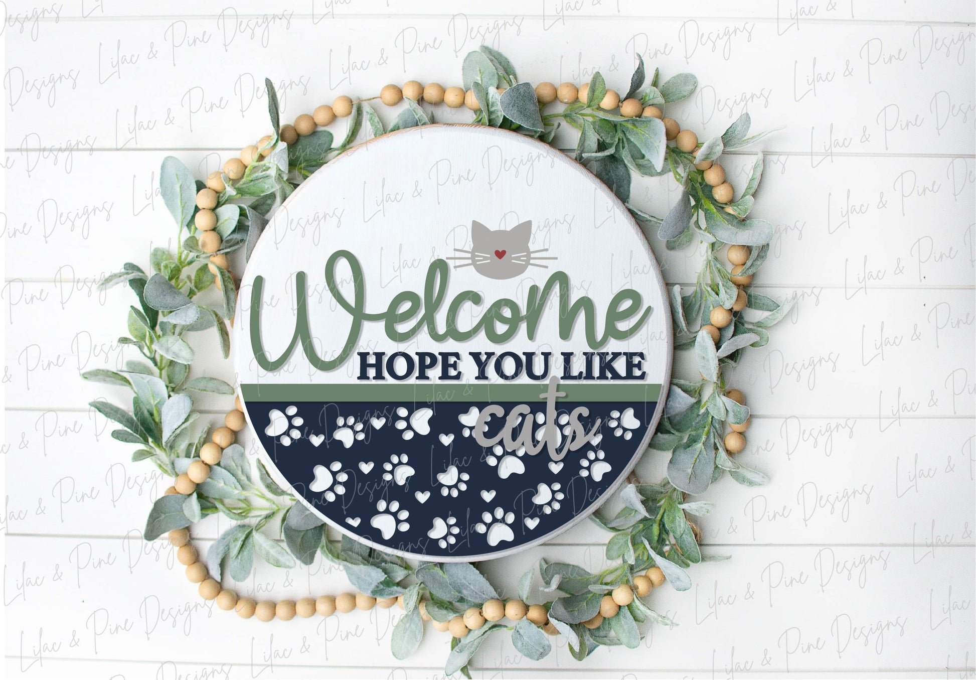 Welcome hope you like cats sign SVG, Cat lover SVG, cat owner door hanger, pet sign SVG, Glowforge Svg, laser cut file, digital download