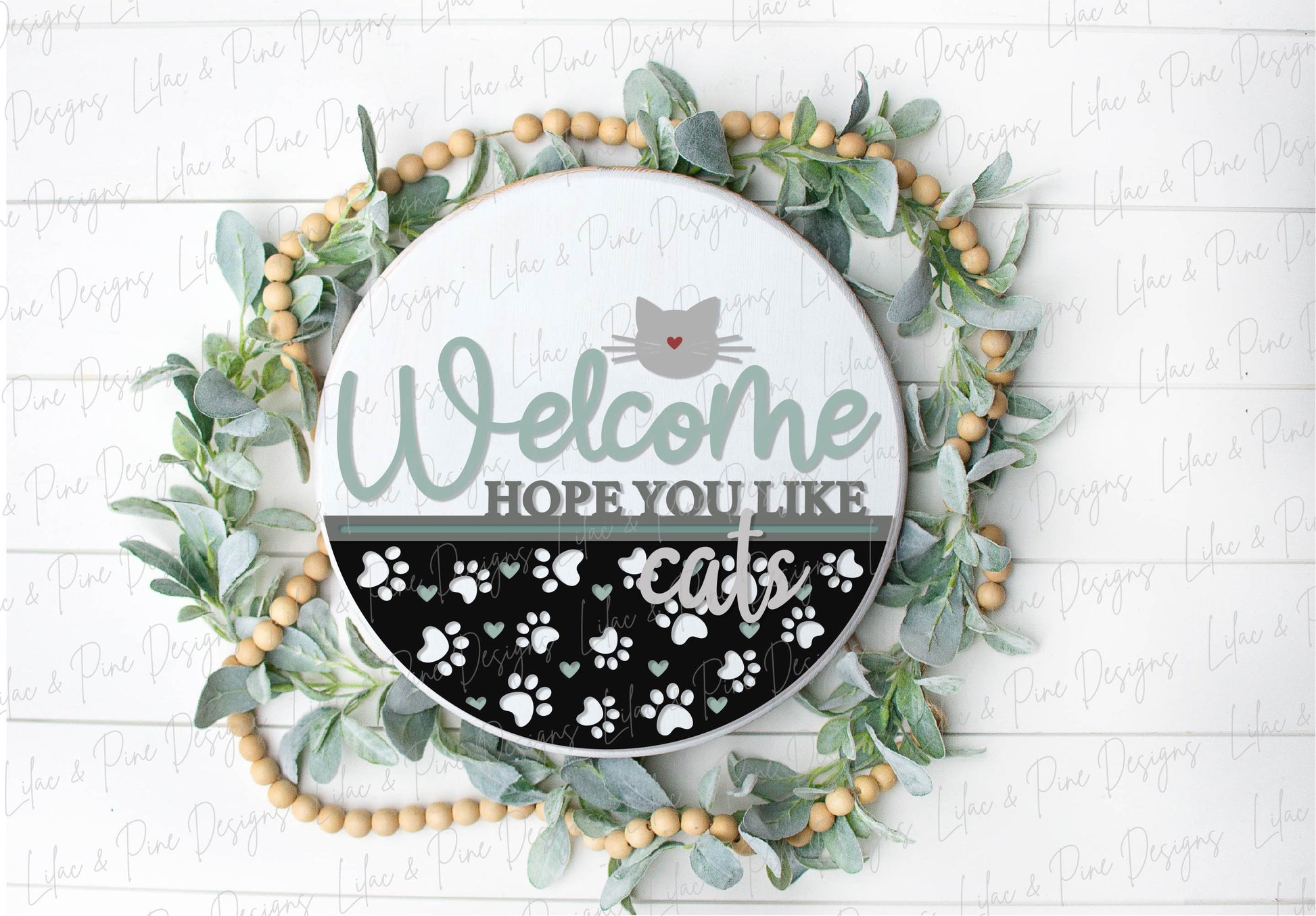 Welcome hope you like cats sign SVG, Cat lover SVG, cat owner door hanger, pet sign SVG, Glowforge Svg, laser cut file, digital download