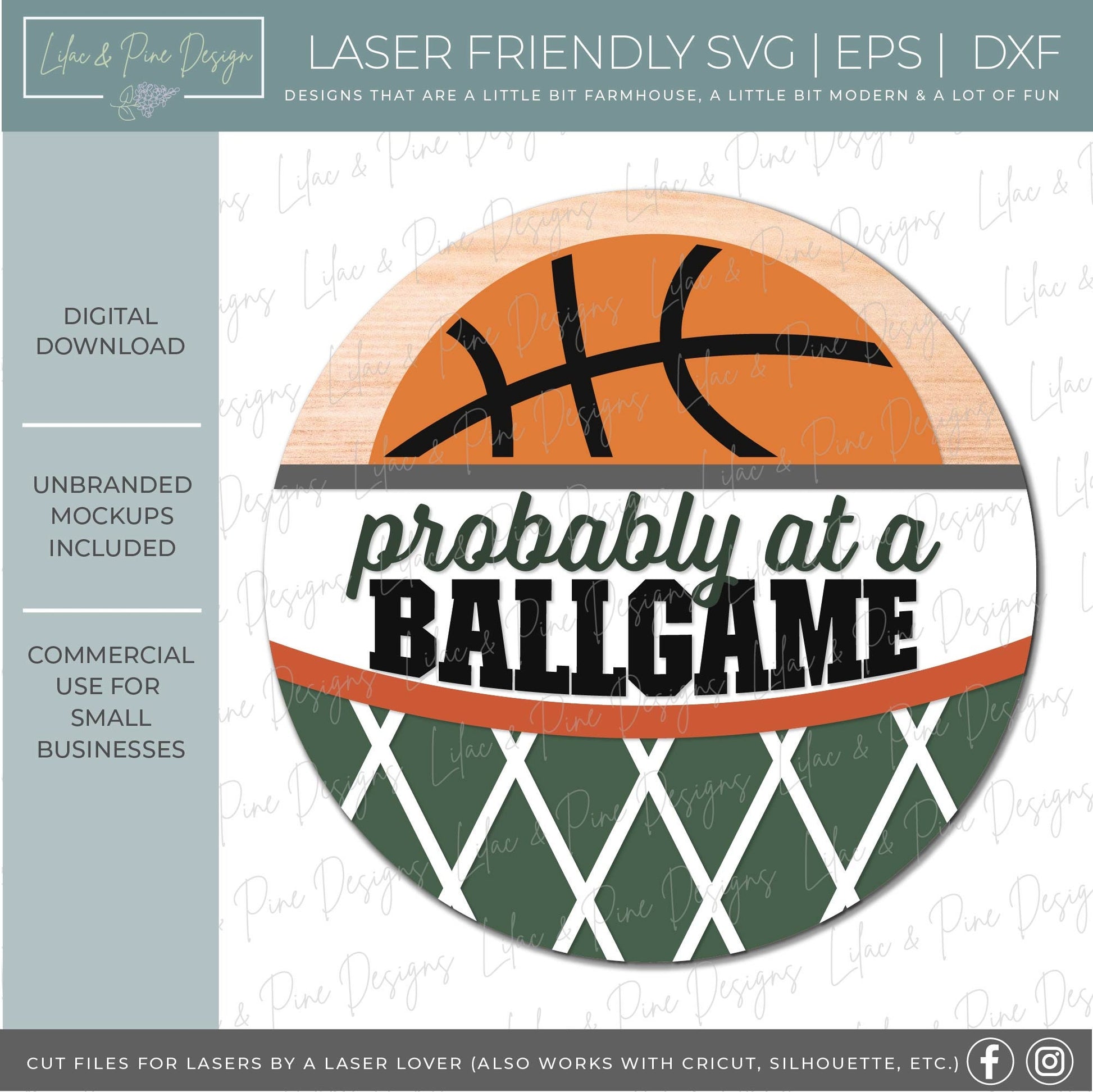Basketball fan welcome sign SVG, Basketball door hanger SVG, probably at a ball game, round sport sign SVG, Glowforge Svg, laser cut file