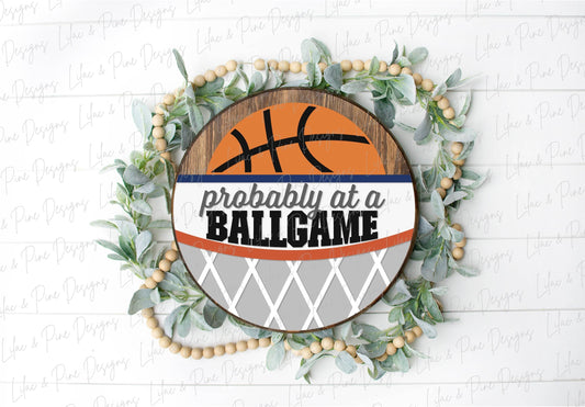 Basketball fan welcome sign SVG, Basketball door hanger SVG, probably at a ball game, round sport sign SVG, Glowforge Svg, laser cut file