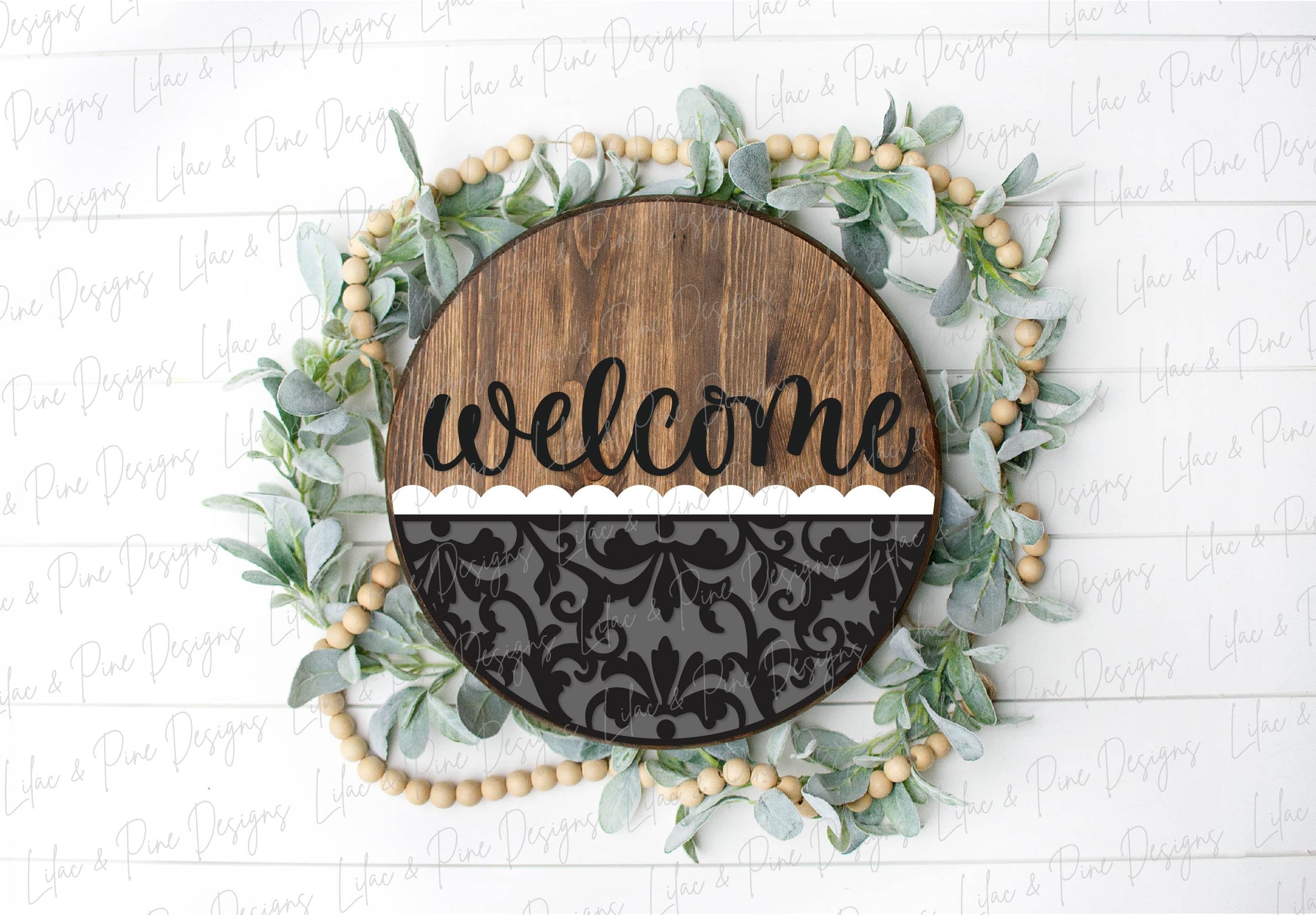 Elegant welcome sign SVG, Flourish door hanger SVG, everyday round welcome sign SVG, Glowforge Svg, laser cut file, digital download