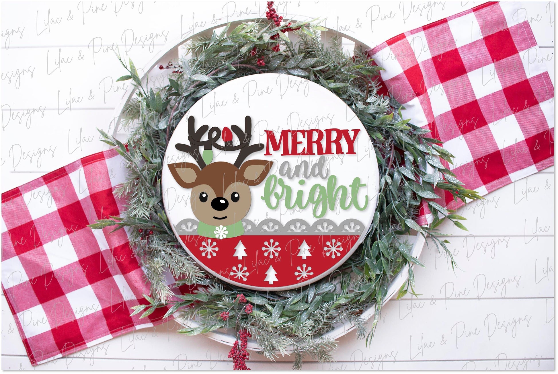 Merry and bright sign SVG, Reindeer door hanger, cute Christmas welcome sign SVG, Glowforge Svg, laser cut file, digital download