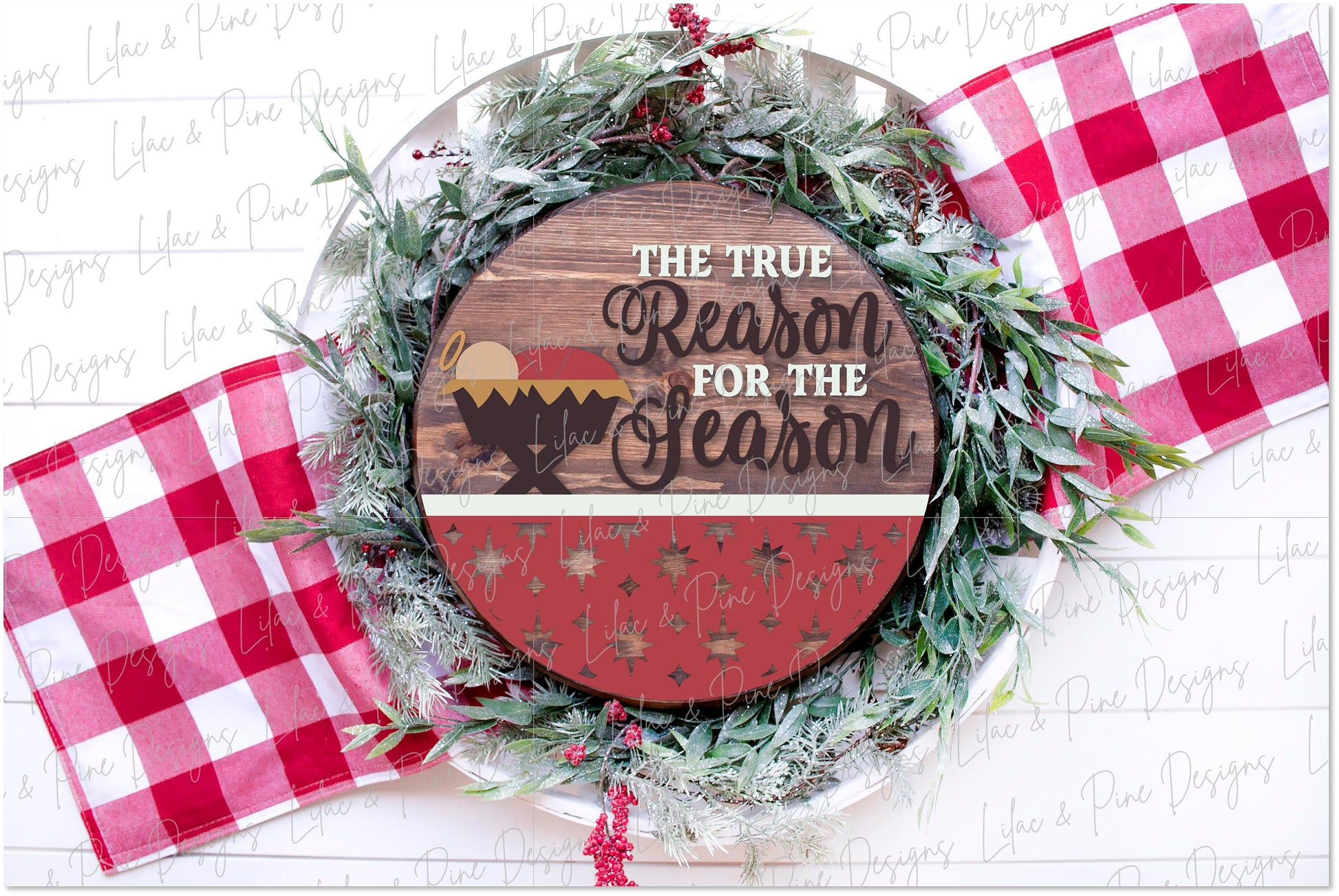 Nativity round sign SVG, Christmas door hanger, Reason for the season SVG, Jesus welcome sign SVG, Glowforge Svg, laser cut file