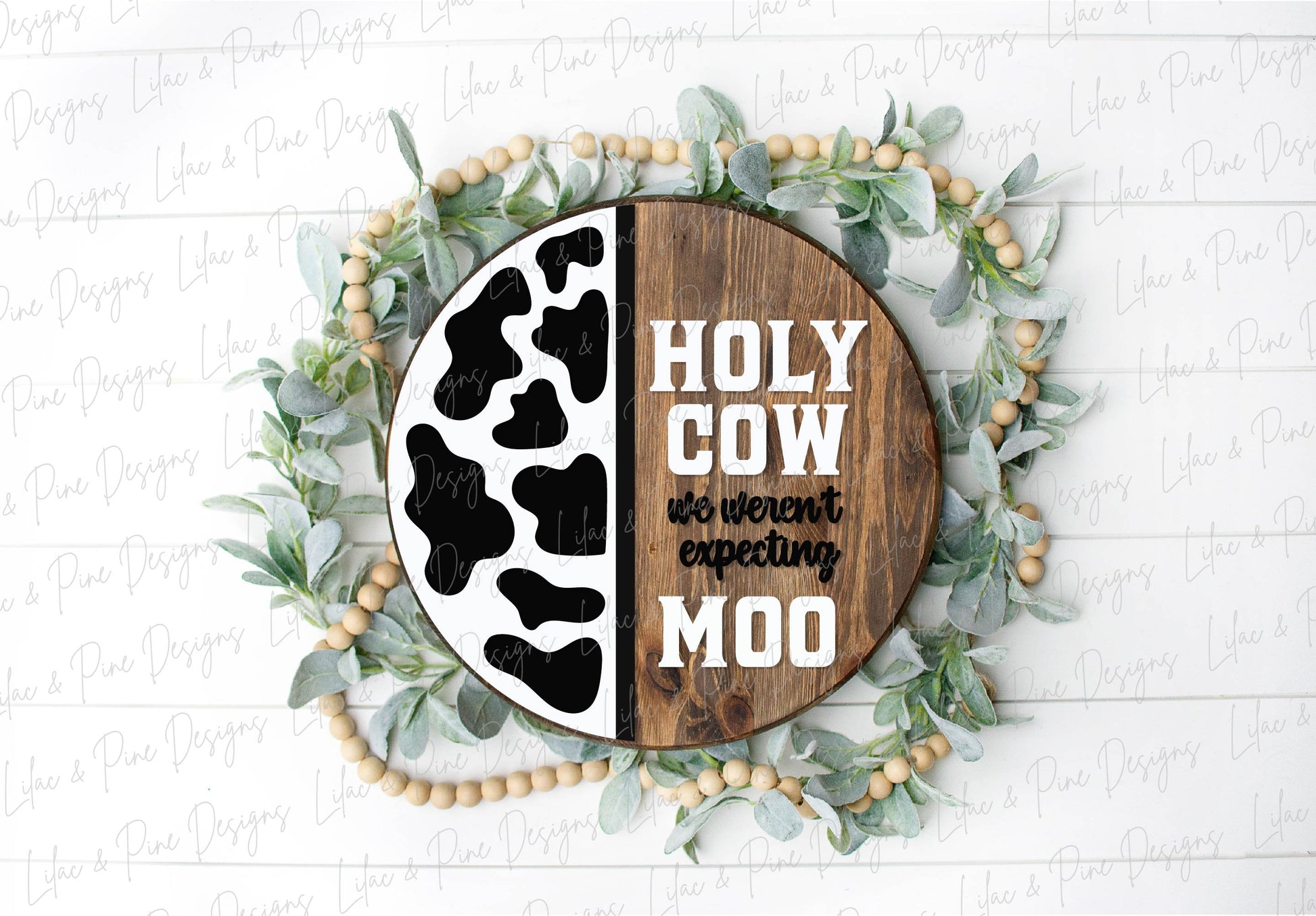 Cow welcome sign SVG, Funny Cow door hanger SVG, holy cow everyday round welcome sign SVG, Glowforge Svg, laser cut file, digital download