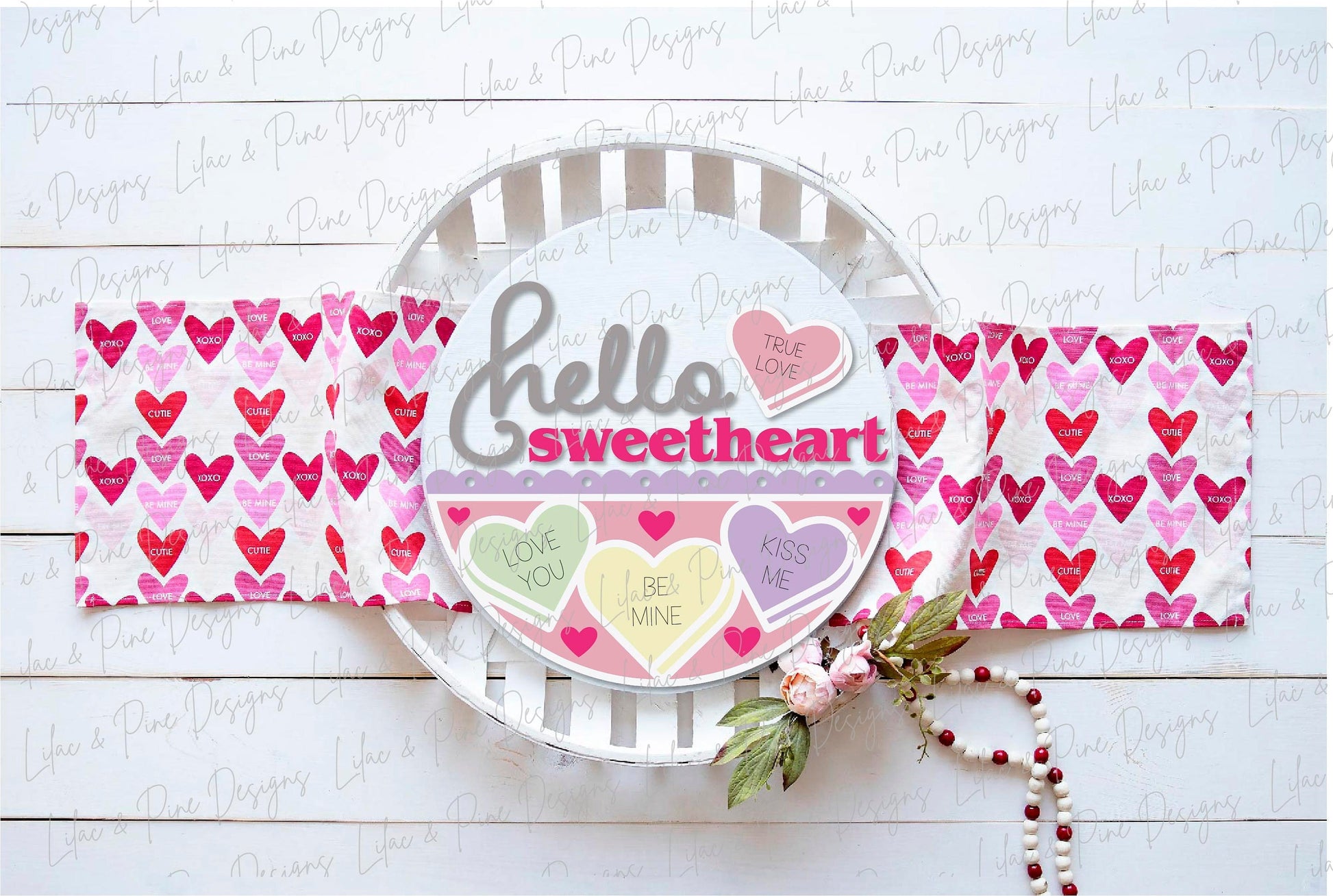 Valentine's Day welcome sign SVG, hello sweetheart door hanger SVG, Valentine heart candy round sign SVG, Glowforge Svg, laser cut file