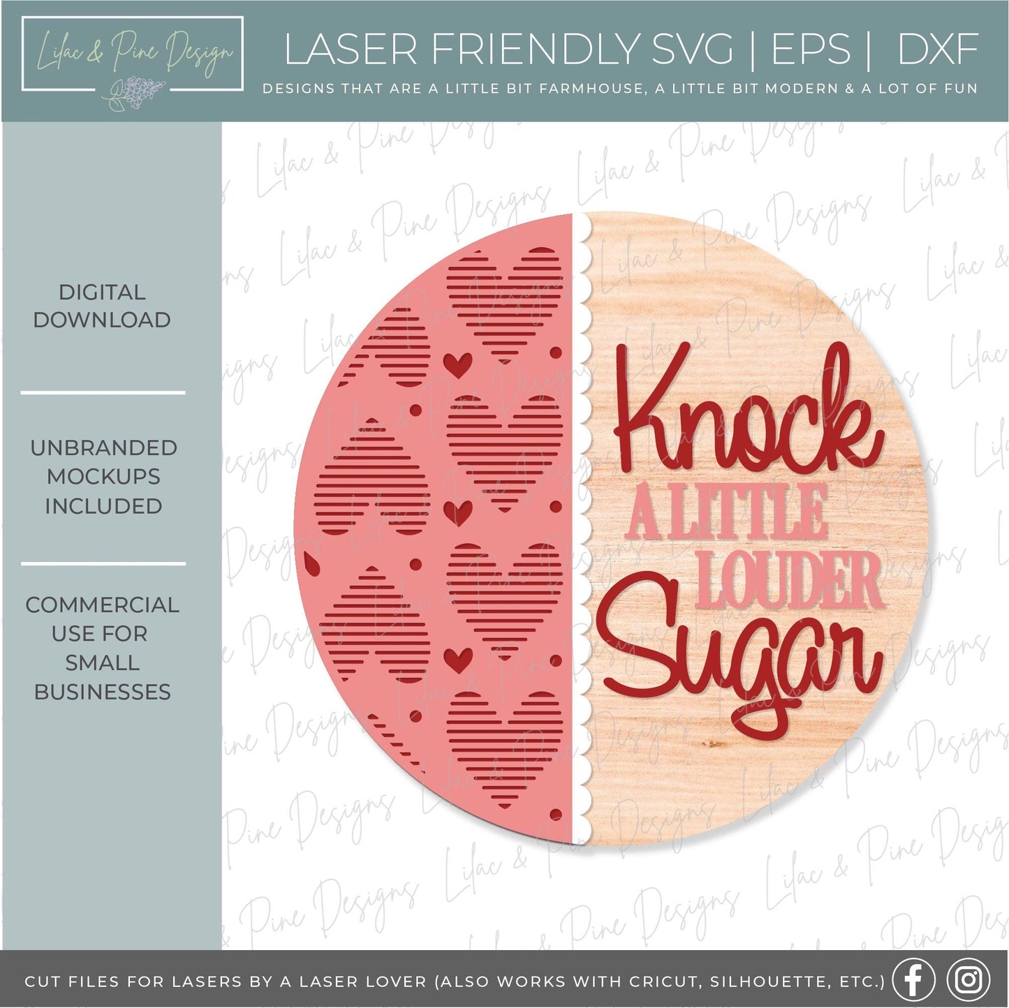 Valentines Day welcome sign SVG, heart patterned door hanger SVG, Valentine round sign svg, paint party, Glowforge Svg, laser cut file