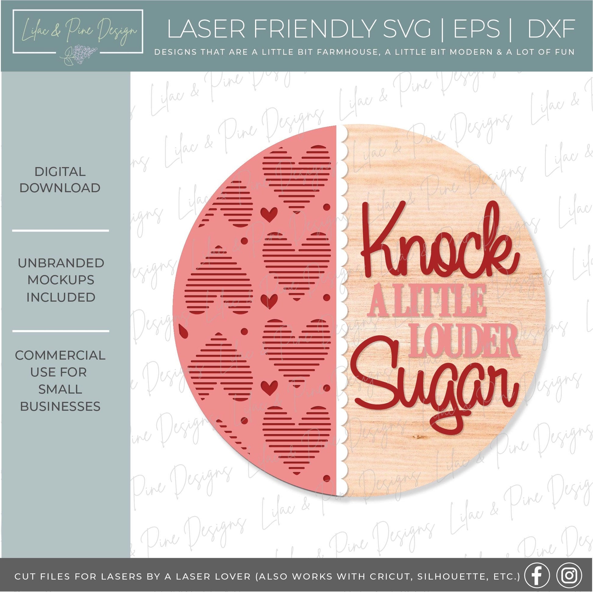 Valentines Day welcome sign SVG, heart patterned door hanger SVG, Valentine round sign svg, paint party, Glowforge Svg, laser cut file