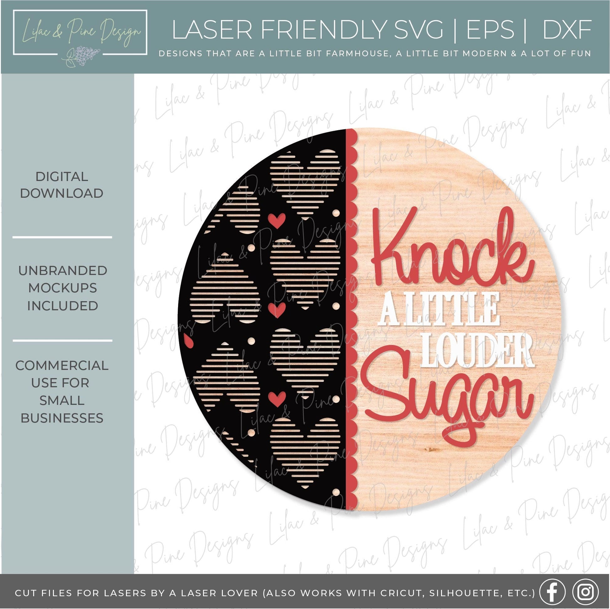 Valentines Day welcome sign SVG, heart patterned door hanger SVG, Valentine round sign svg, paint party, Glowforge Svg, laser cut file