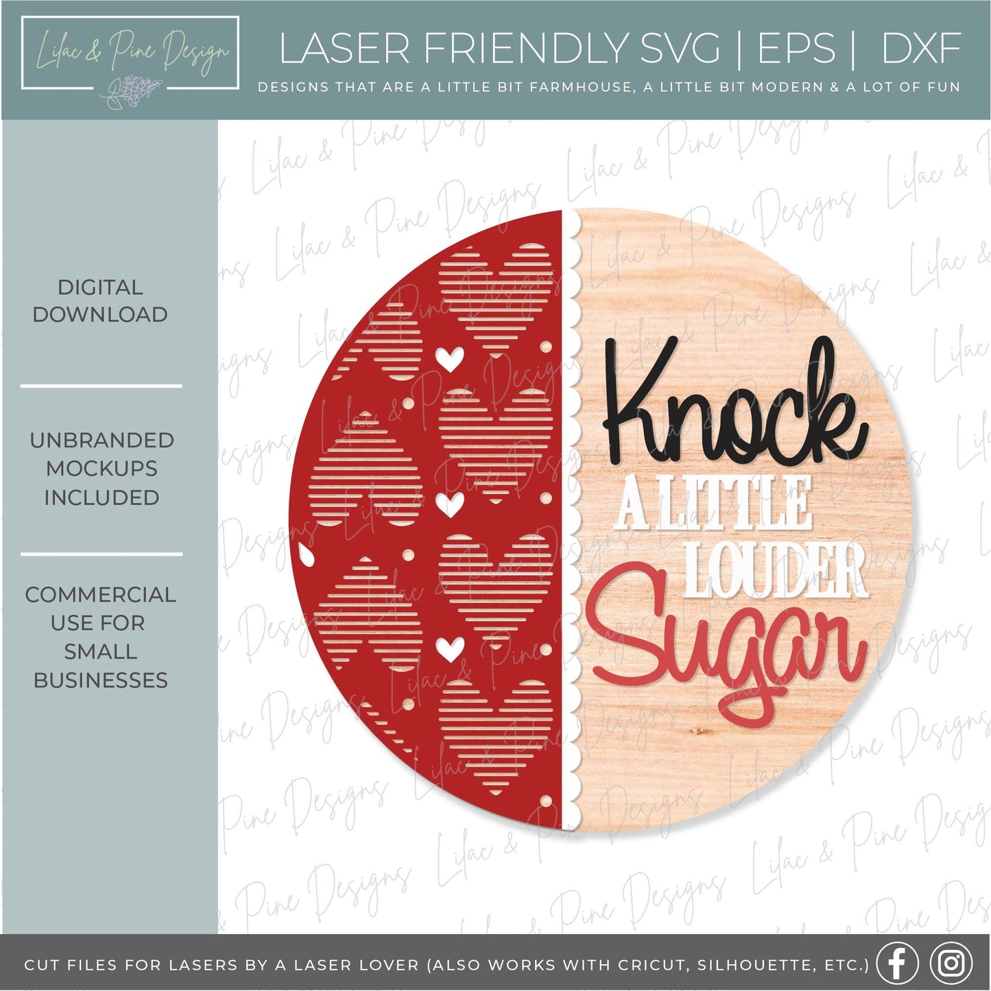 Valentines Day welcome sign SVG, heart patterned door hanger SVG, Valentine round sign svg, paint party, Glowforge Svg, laser cut file