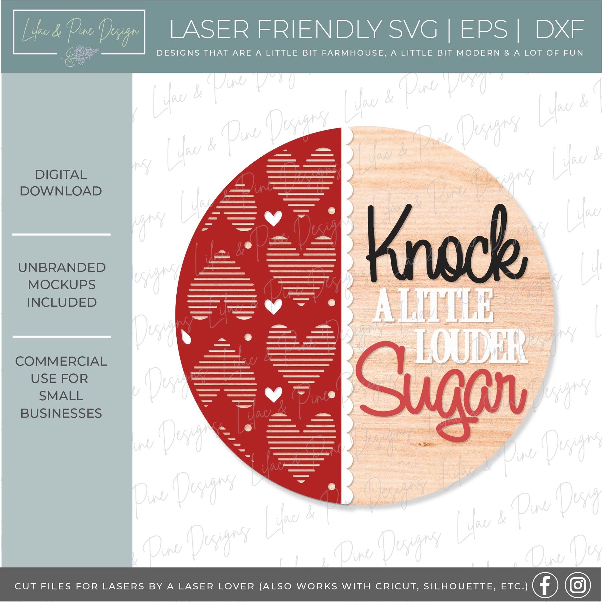 Valentines Day welcome sign SVG, heart patterned door hanger SVG, Valentine round sign svg, paint party, Glowforge Svg, laser cut file