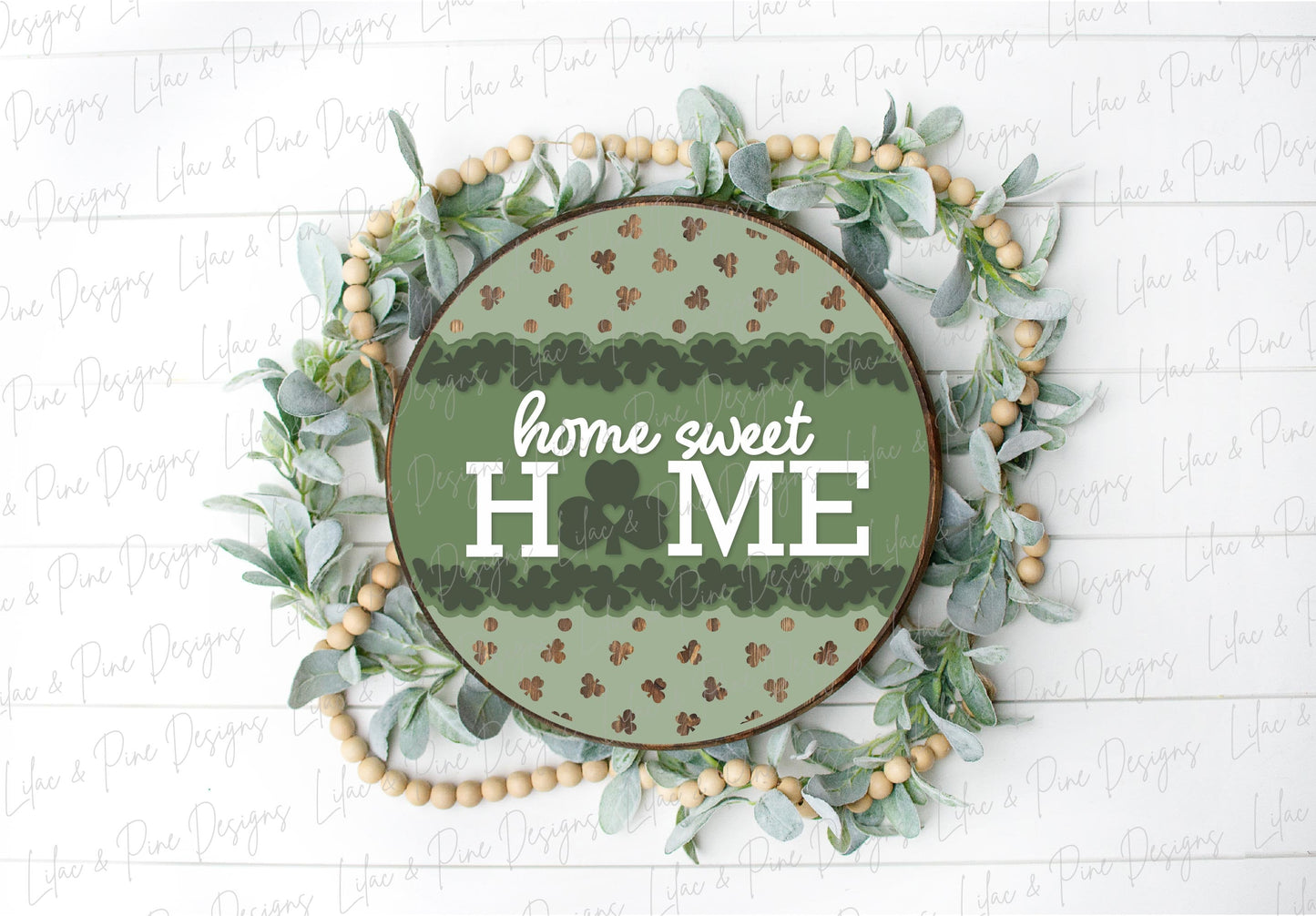 St Patrick Home Sweet Home sign, Shamrock door hanger SVG, St Patricks Day welcome sign, St Paddys day decor, Glowforge SVG, laser cut file