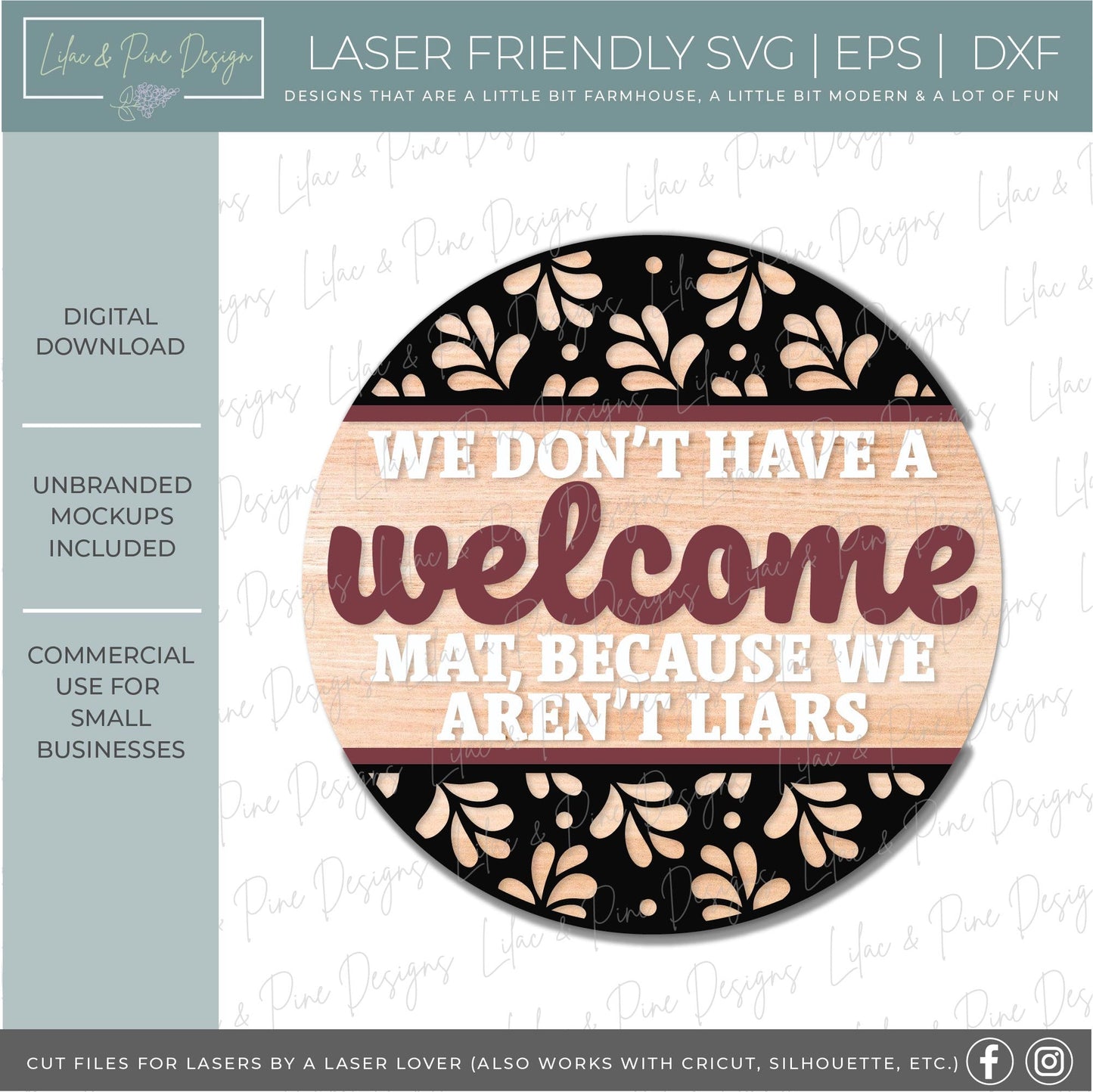 no welcome mat sign SVG, we aren't liars svg, funny door hanger, not Welcome SVG, snarky welcome sign, Glowforge SVG, laser cut file