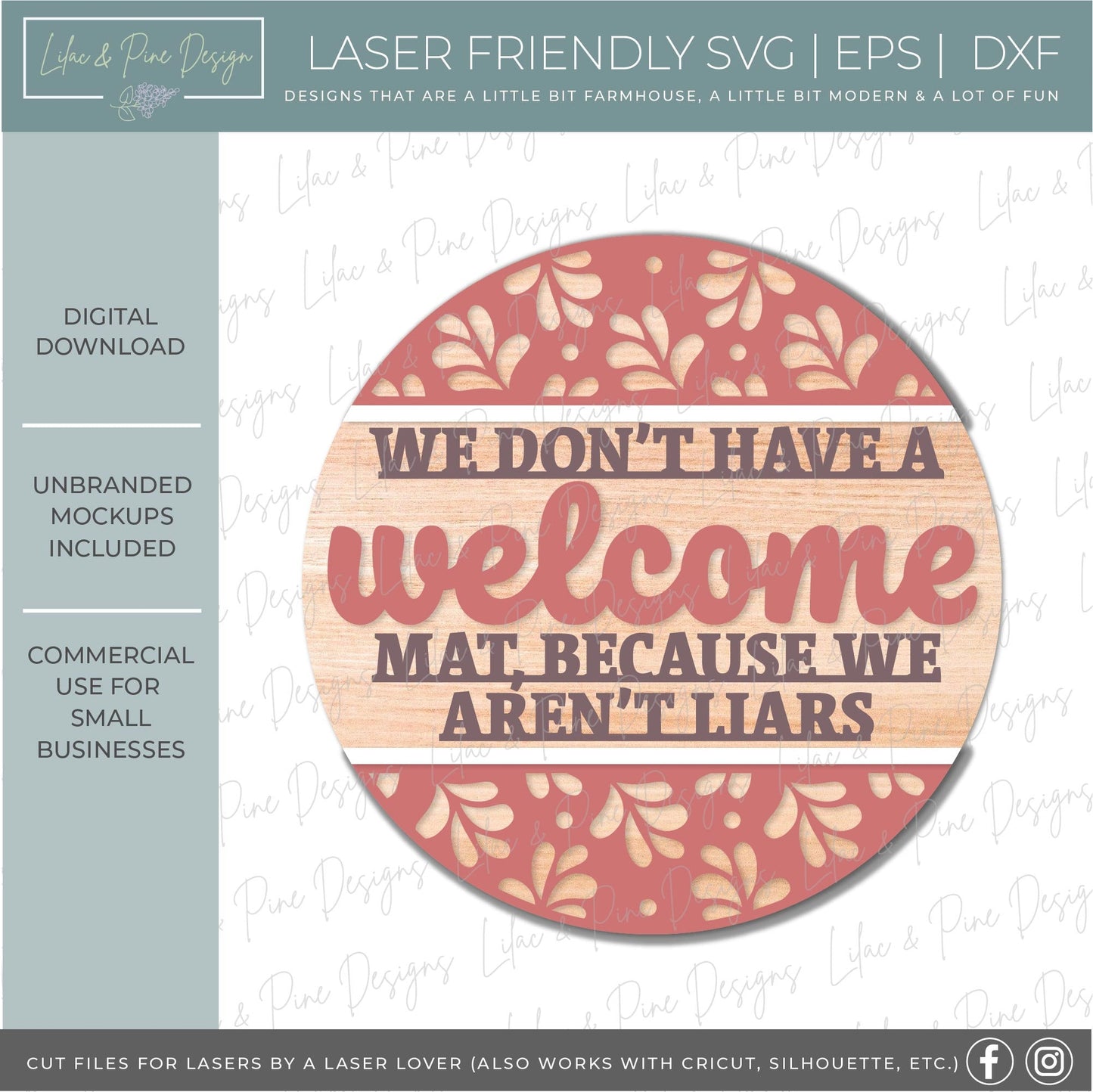 no welcome mat sign SVG, we aren't liars svg, funny door hanger, not Welcome SVG, snarky welcome sign, Glowforge SVG, laser cut file
