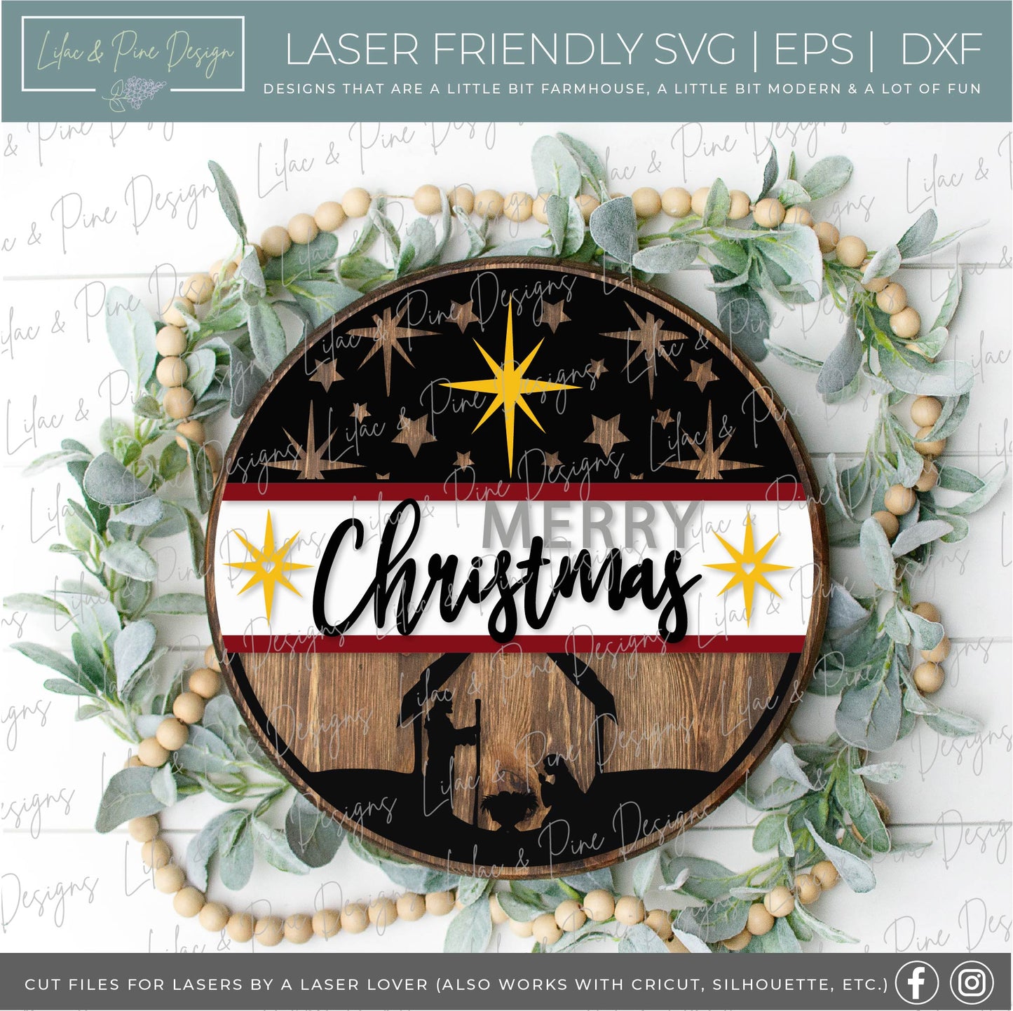 Nativity scene sign, Merry Christmas SVG, Christmas sign SVG, Nativity welcome sign, Manger scene svg, laser cut file, Glowforge SVG