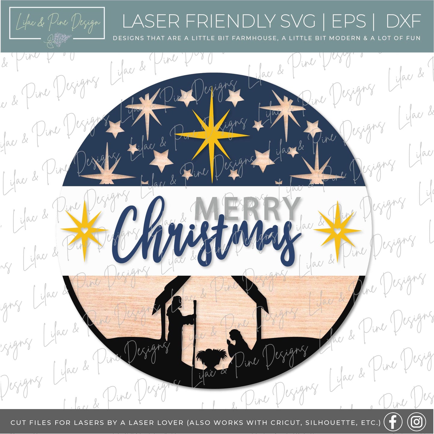 Nativity scene sign, Merry Christmas SVG, Christmas sign SVG, Nativity welcome sign, Manger scene svg, laser cut file, Glowforge SVG