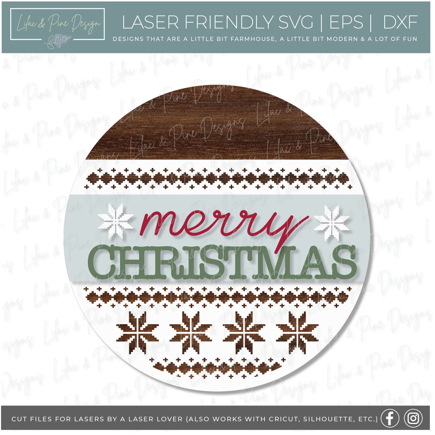 Nordic Christmas door hanger, Scandinavian Christmas SVG, nordic sweater door sign, Merry Christmas SVG, laser file, Glowforge file