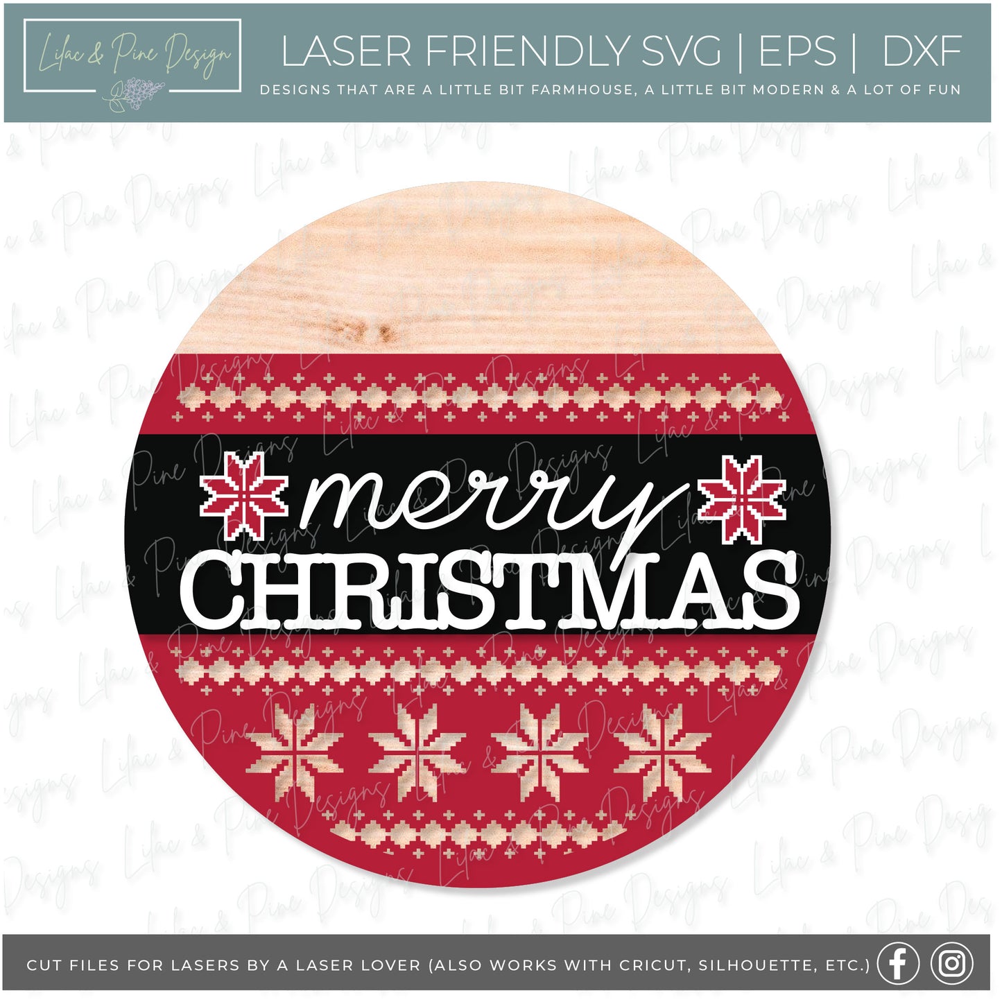 Nordic Christmas door hanger, Scandinavian Christmas SVG, nordic sweater door sign, Merry Christmas SVG, laser file, Glowforge file