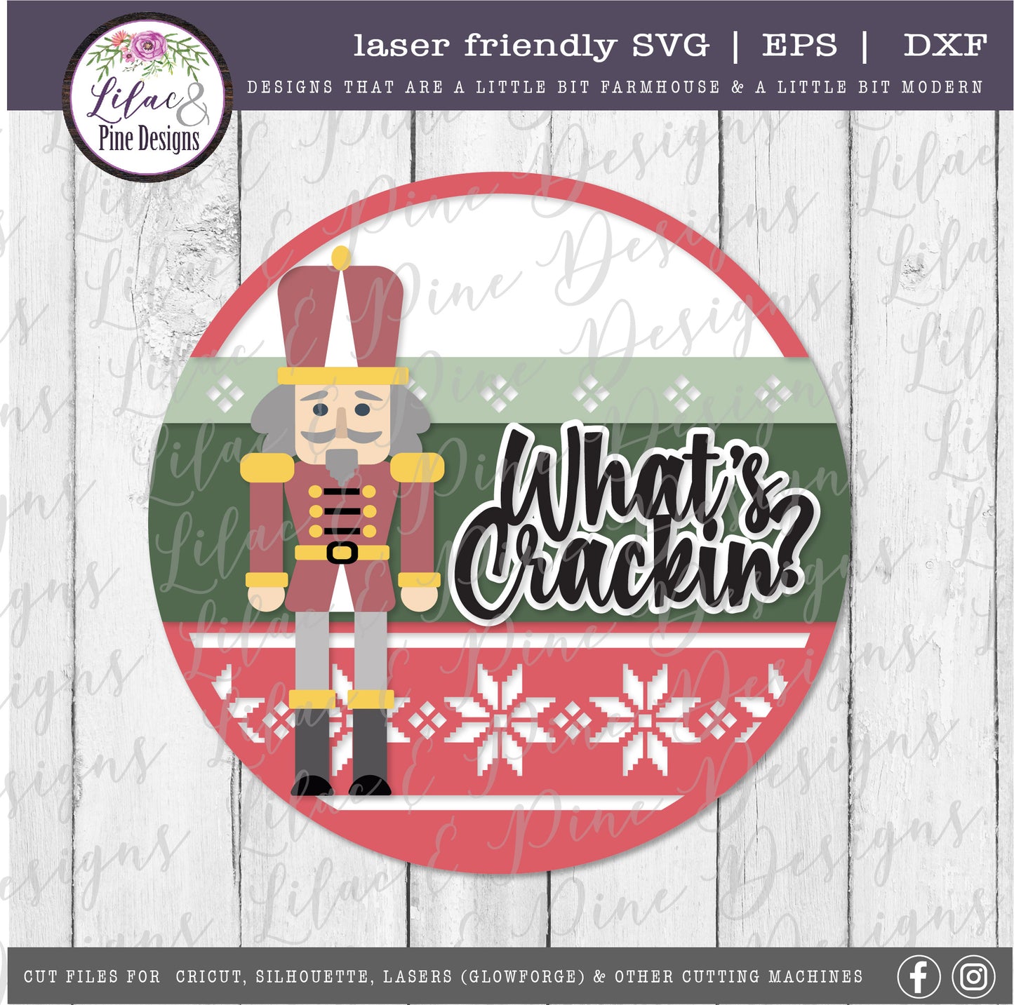 Christmas Welcome sign SVG, Nutcracker welcome SVG, What's Crackin SVG, Christmas sign, nordic pattern SVG, laser cut file, Glowforge SVG